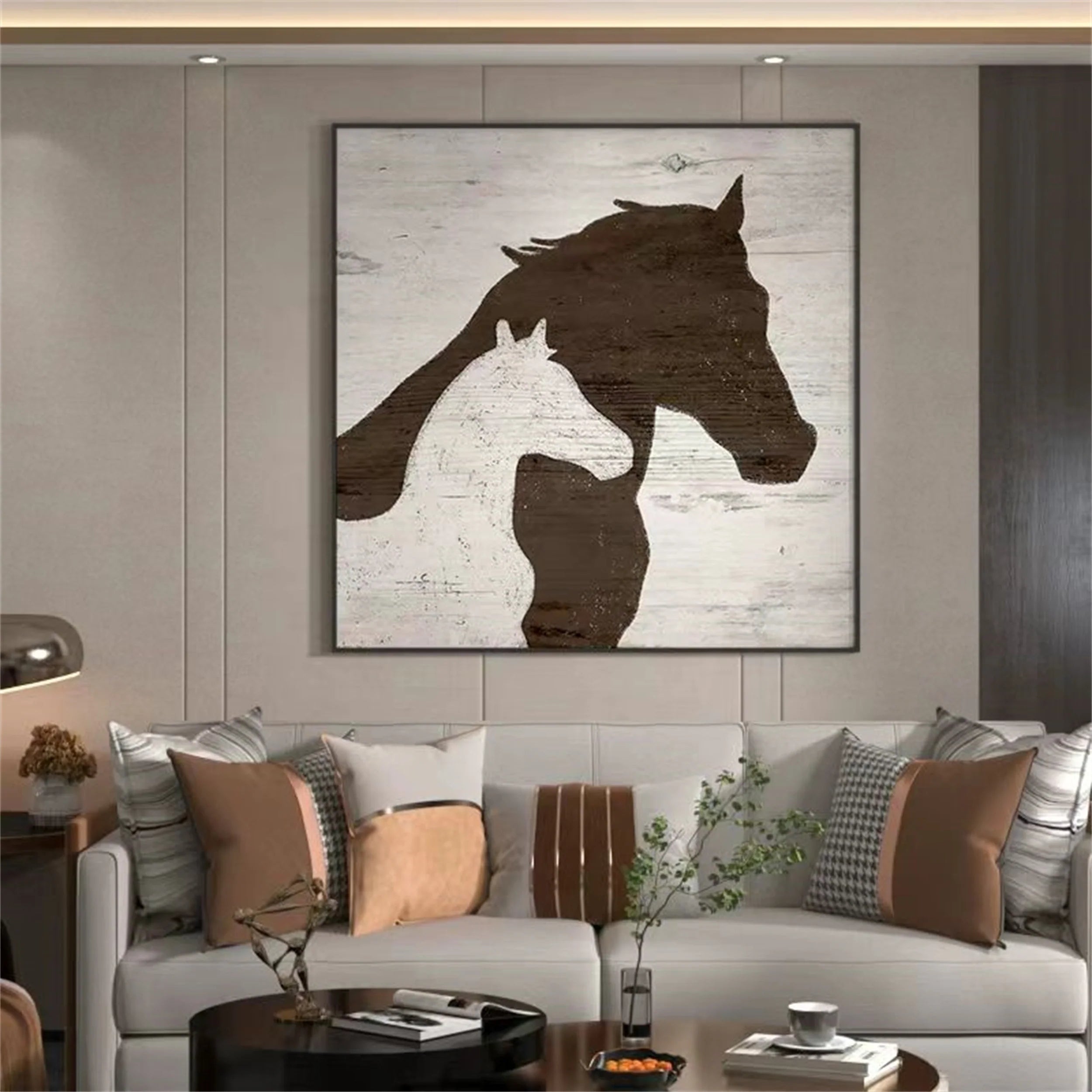 White Horse Abstract Animal Wall Art #AM028