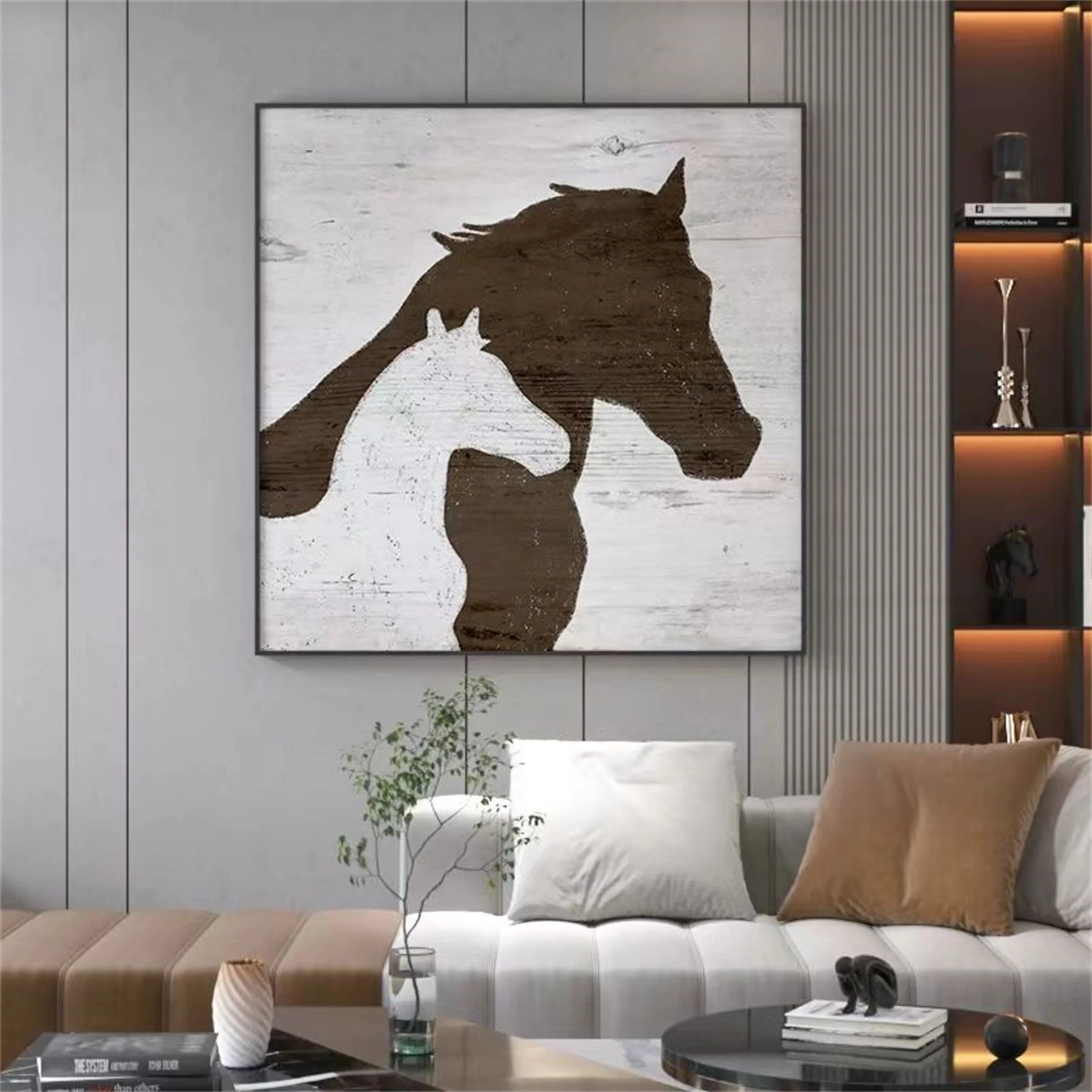 White Horse Abstract Animal Wall Art #AM028