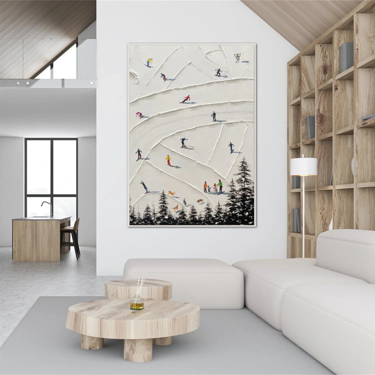 Skiing Sport Textured_Wall Art #AS054