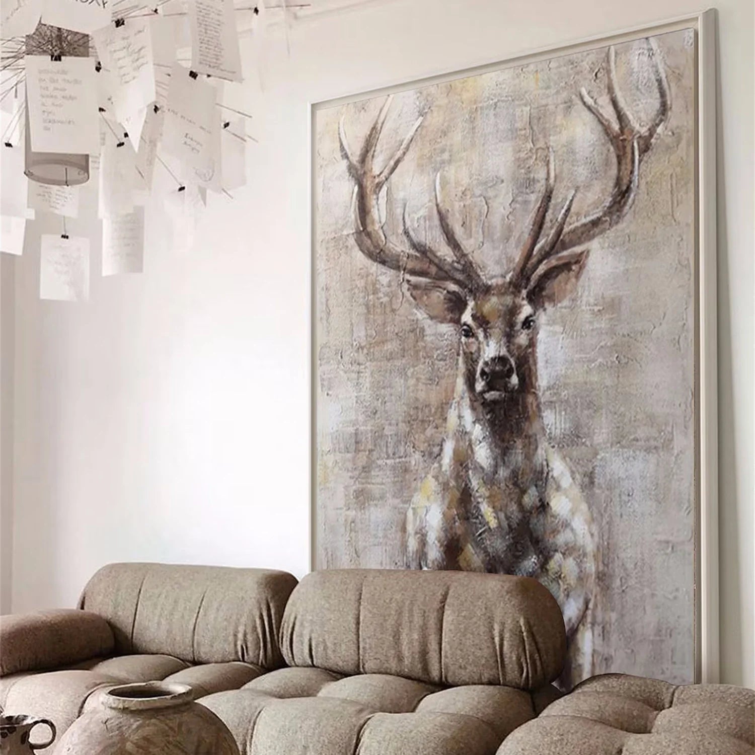 Beige and Brown Abstract Animal Wall Art #AM069