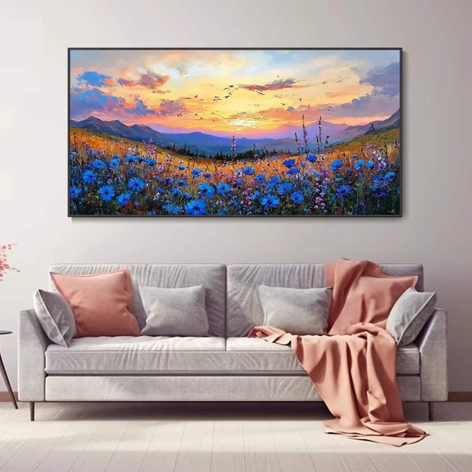 Colorful Flower Abstract Textured Wall Art #FT065