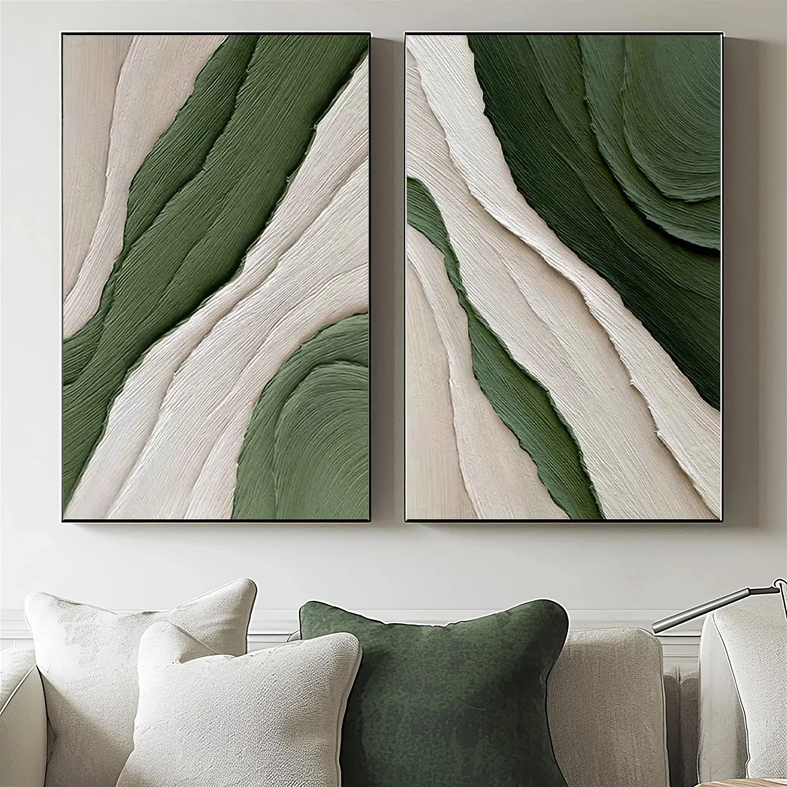 Green Texture Art Set of 2 #GT032