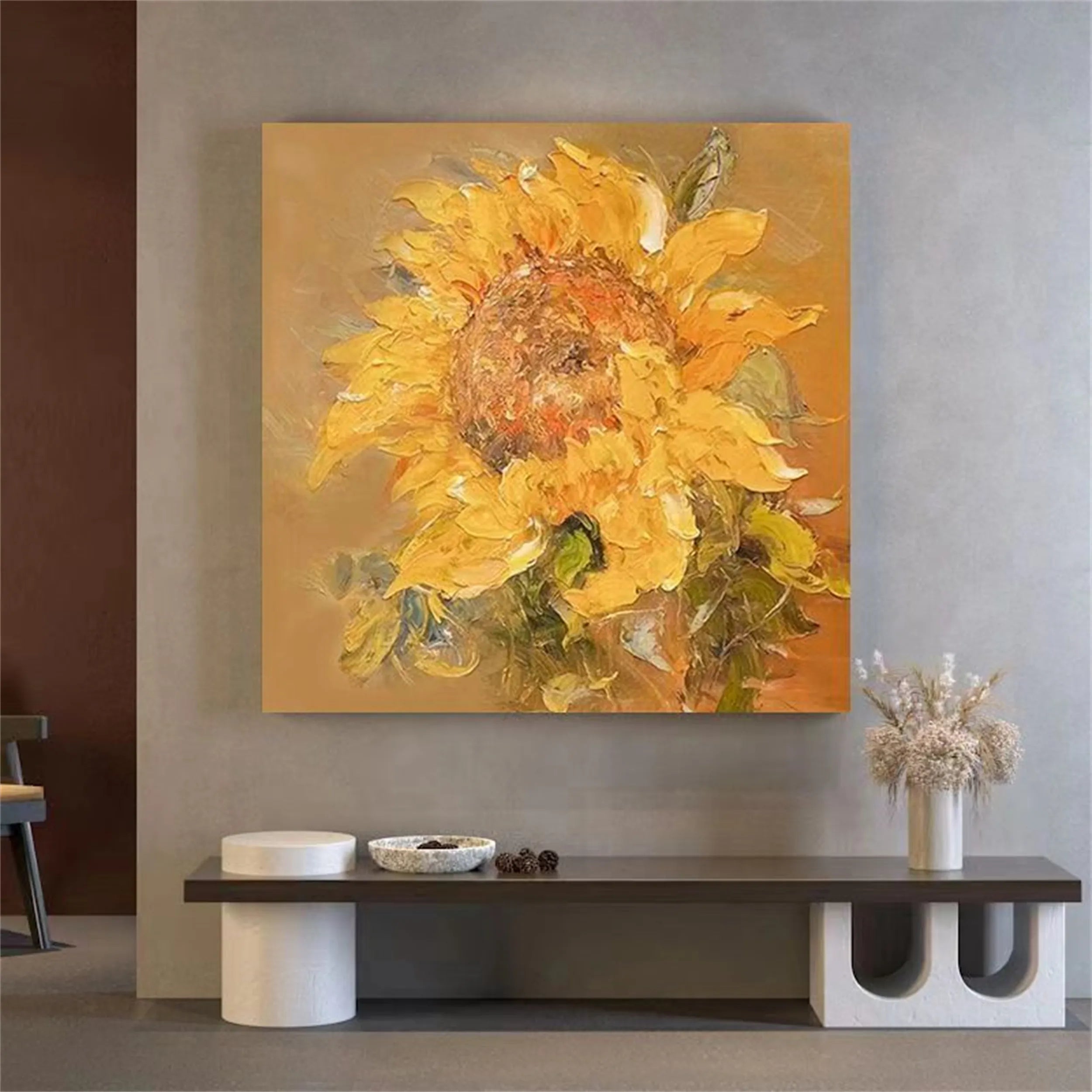 Colorful Flower & Tree Abstract Textured Wall Art #FT008