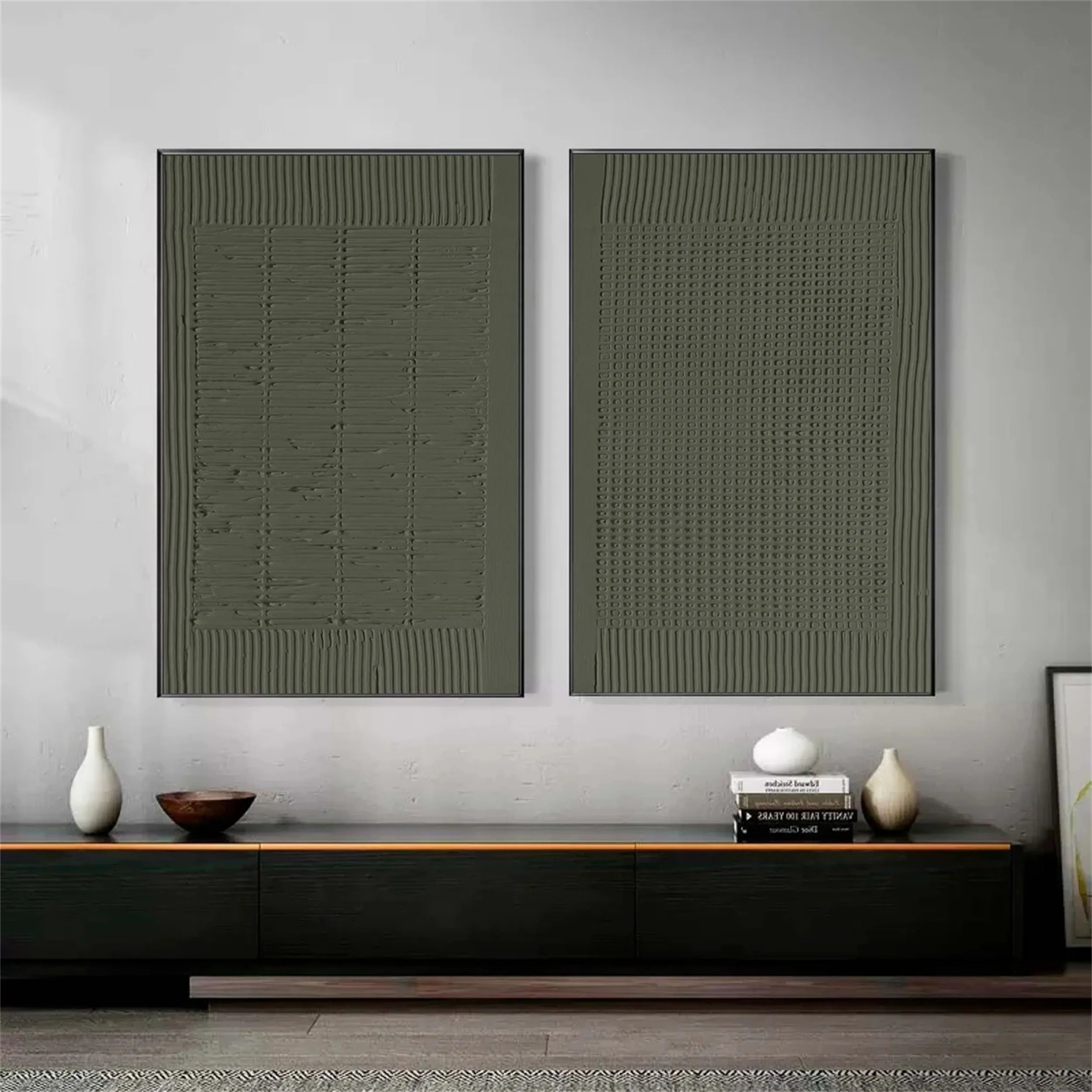 Green Texture Art Set of 2 #GT015