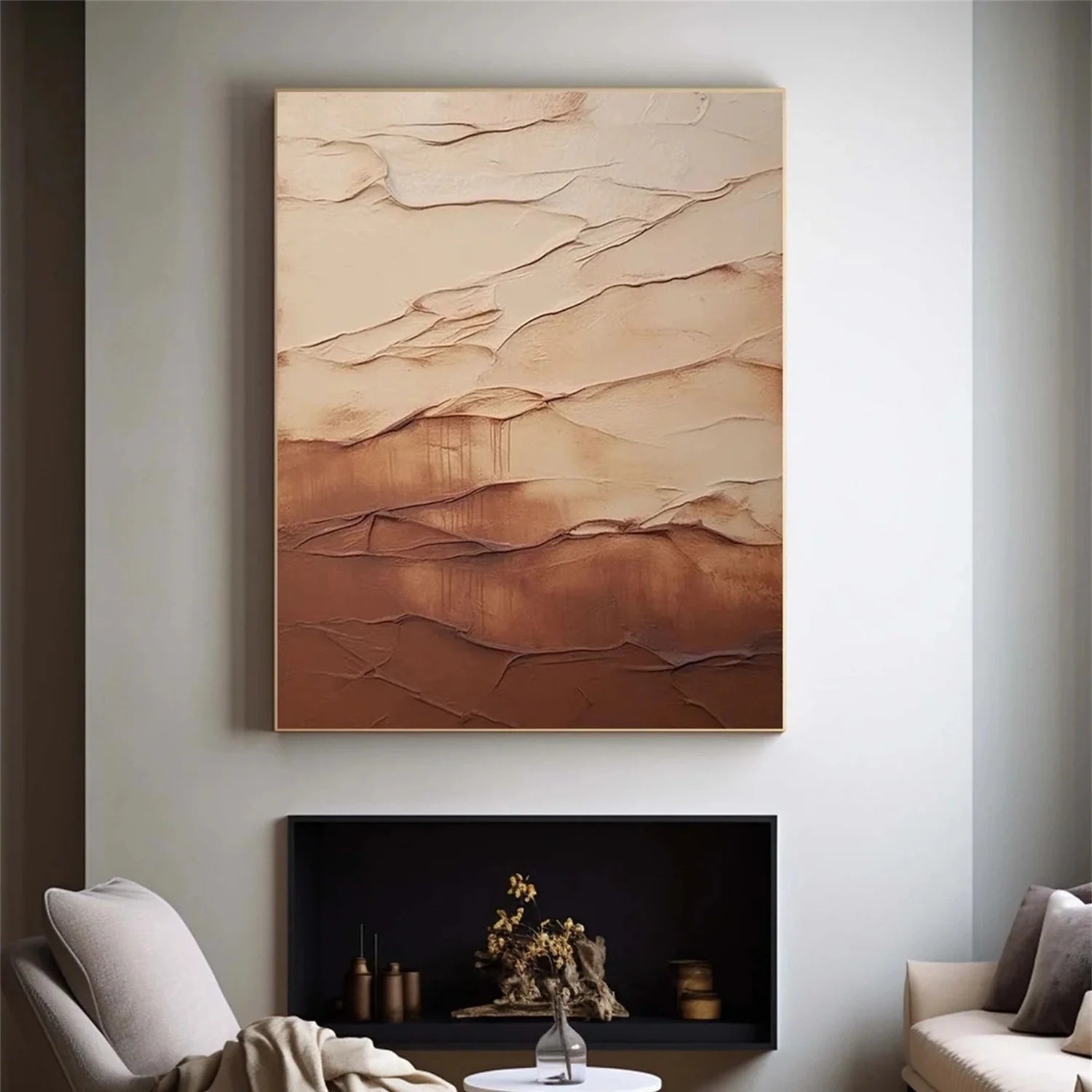 Minimalist Brown & Beige Art #MB029