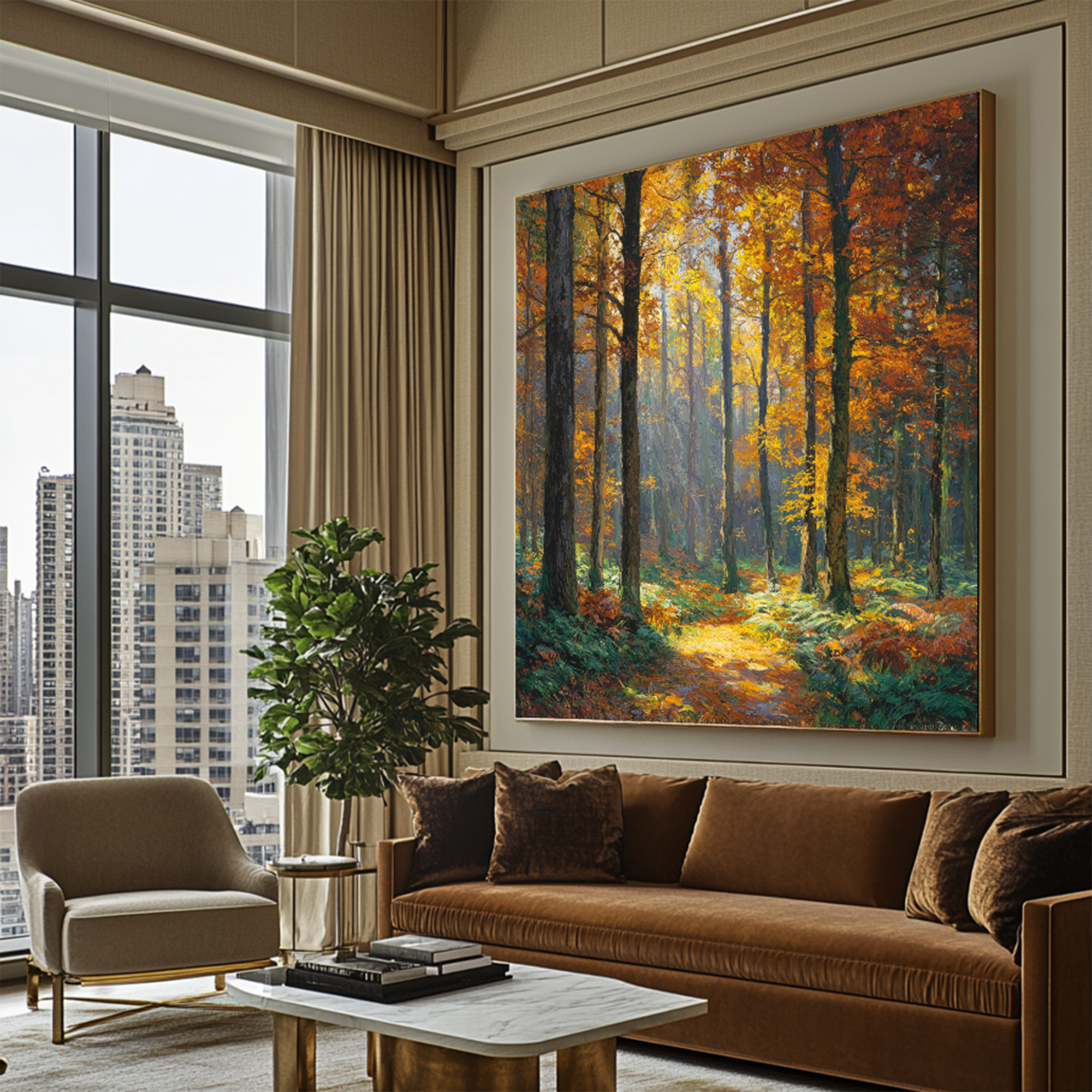 Golden Sunlight Landscape Wall Art #FT333