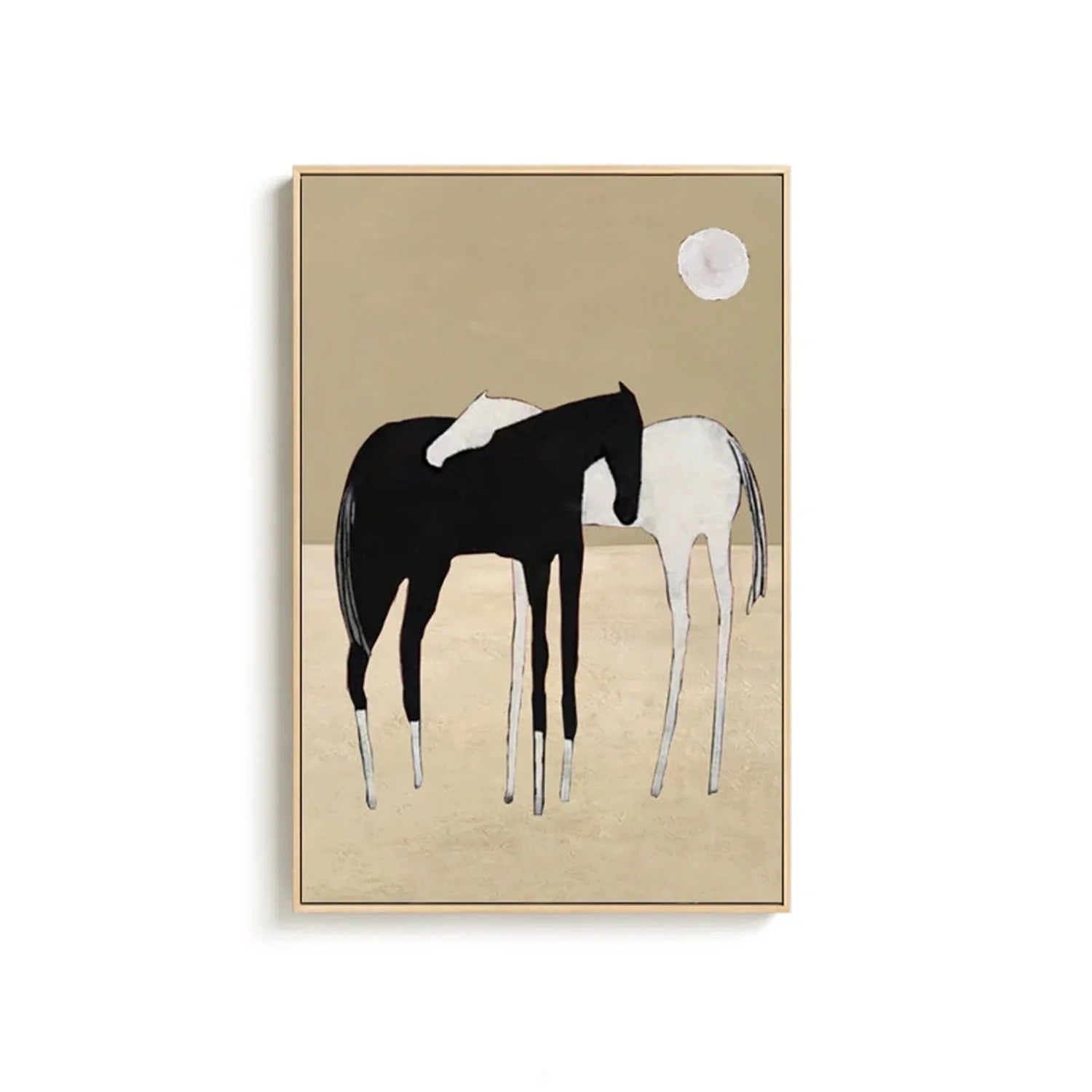 Black and White Horse Abstract Animal Wall Art #AM073