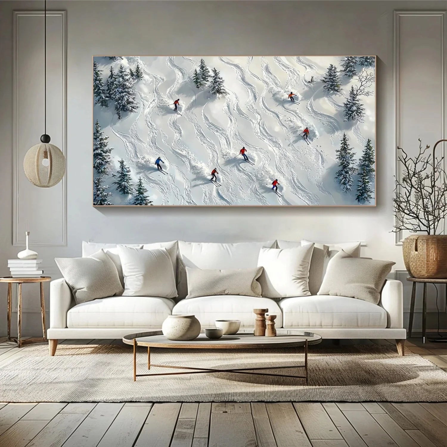 Skiing Sport_Textured Wall Art #AS043