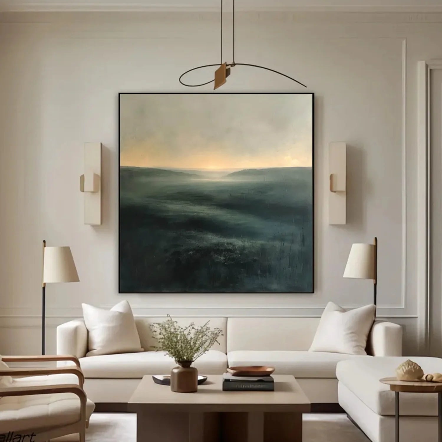 Green Minimalist Canvas Art #GT046