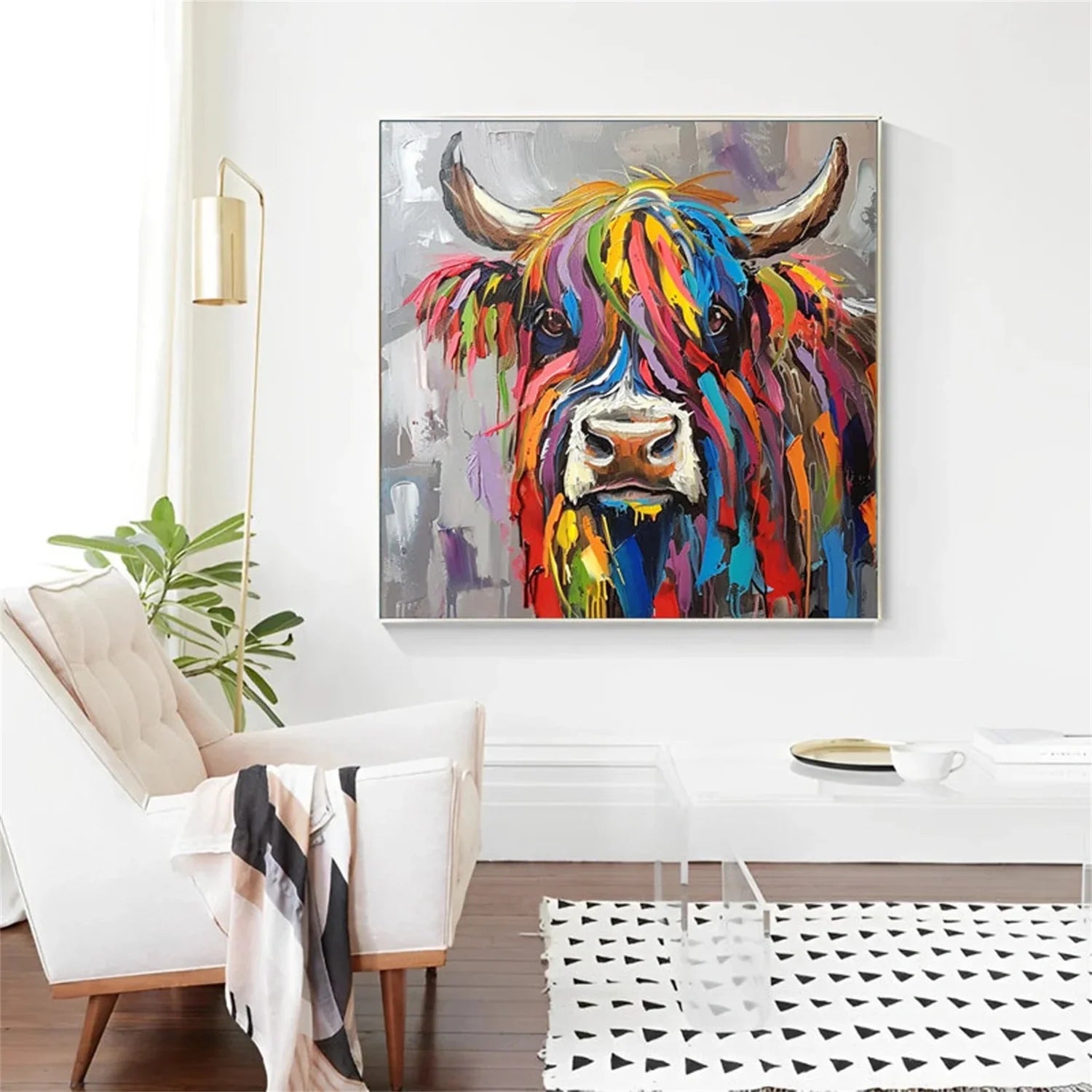 Colorful Abstract Animal Wall Art #AM089