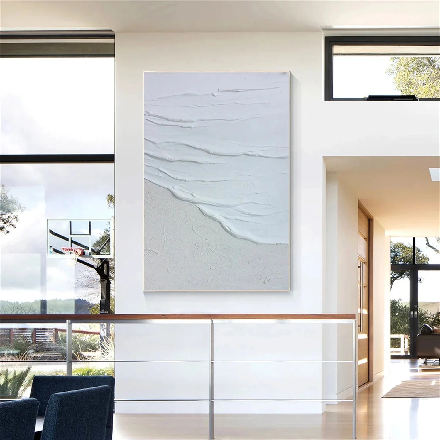 White Minimalist_Textured_Canvas Art #MD258