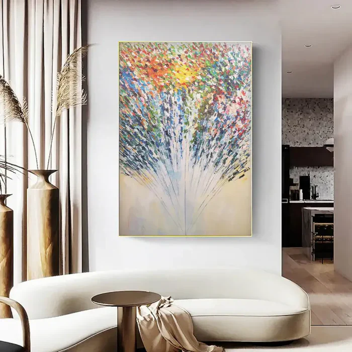 Colorful Flower & Tree Abstract Wall Art #FT005