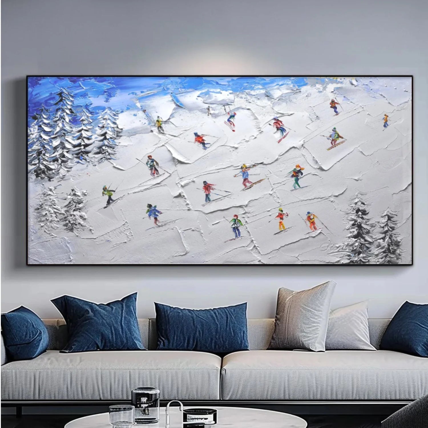 Skiing Sport_Textured Wall Art #AS048