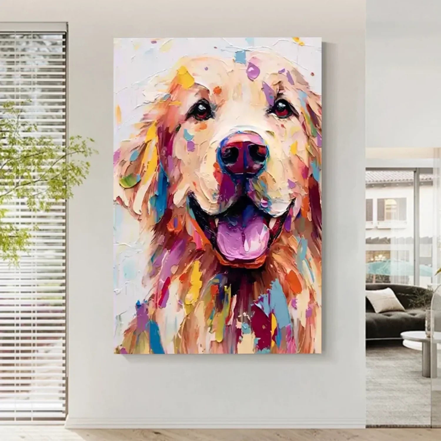 Abstract Animal Dog Wall Art #AM111
