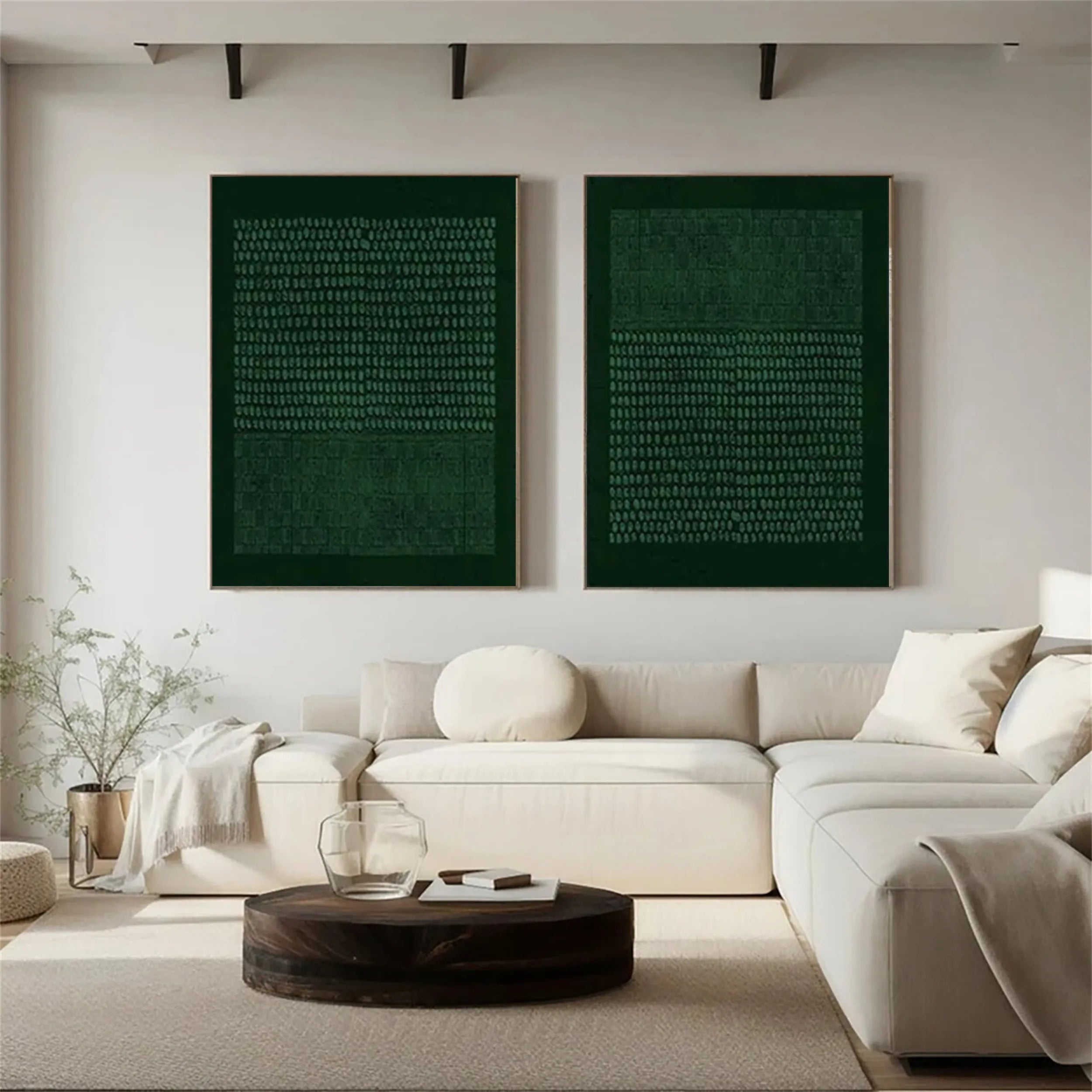 Green Texture Art Set of 2 #GT010