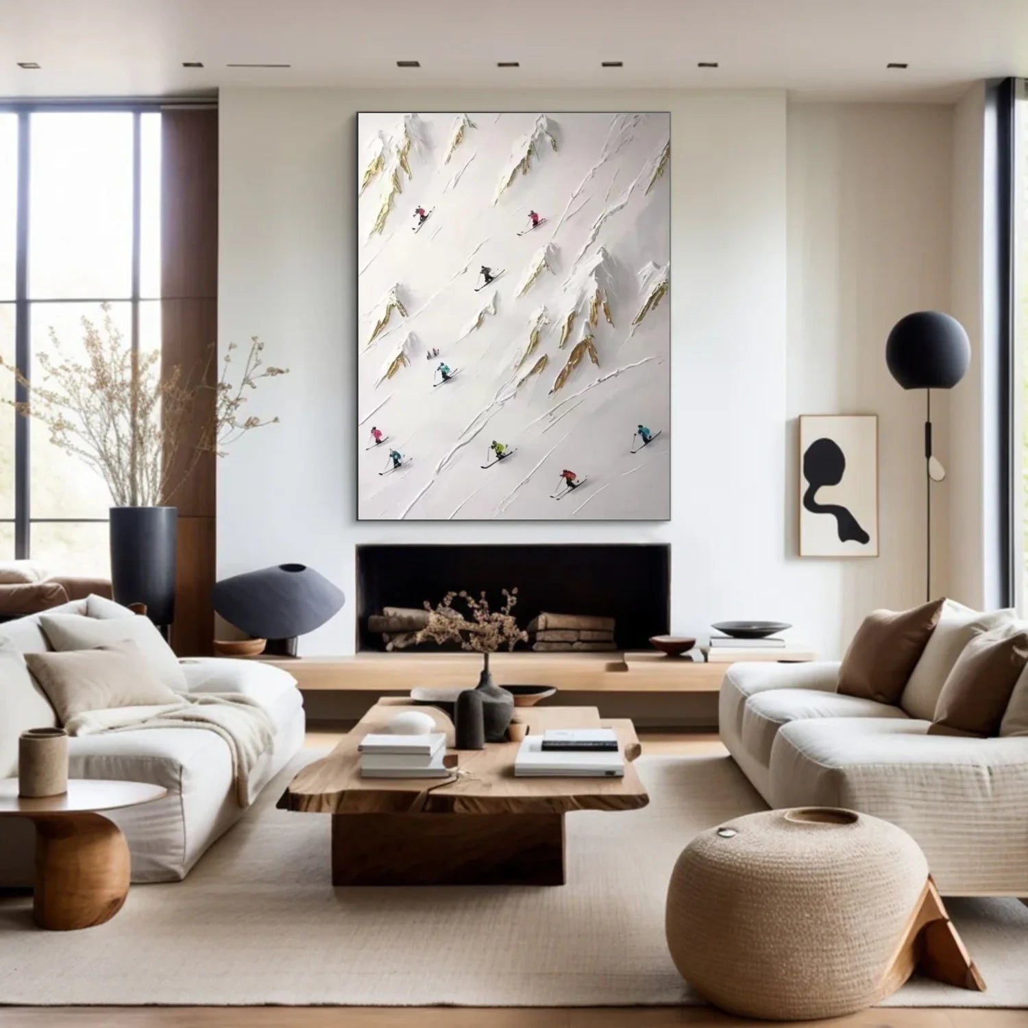 Skiing Sport_Textured Wall Art #AS034