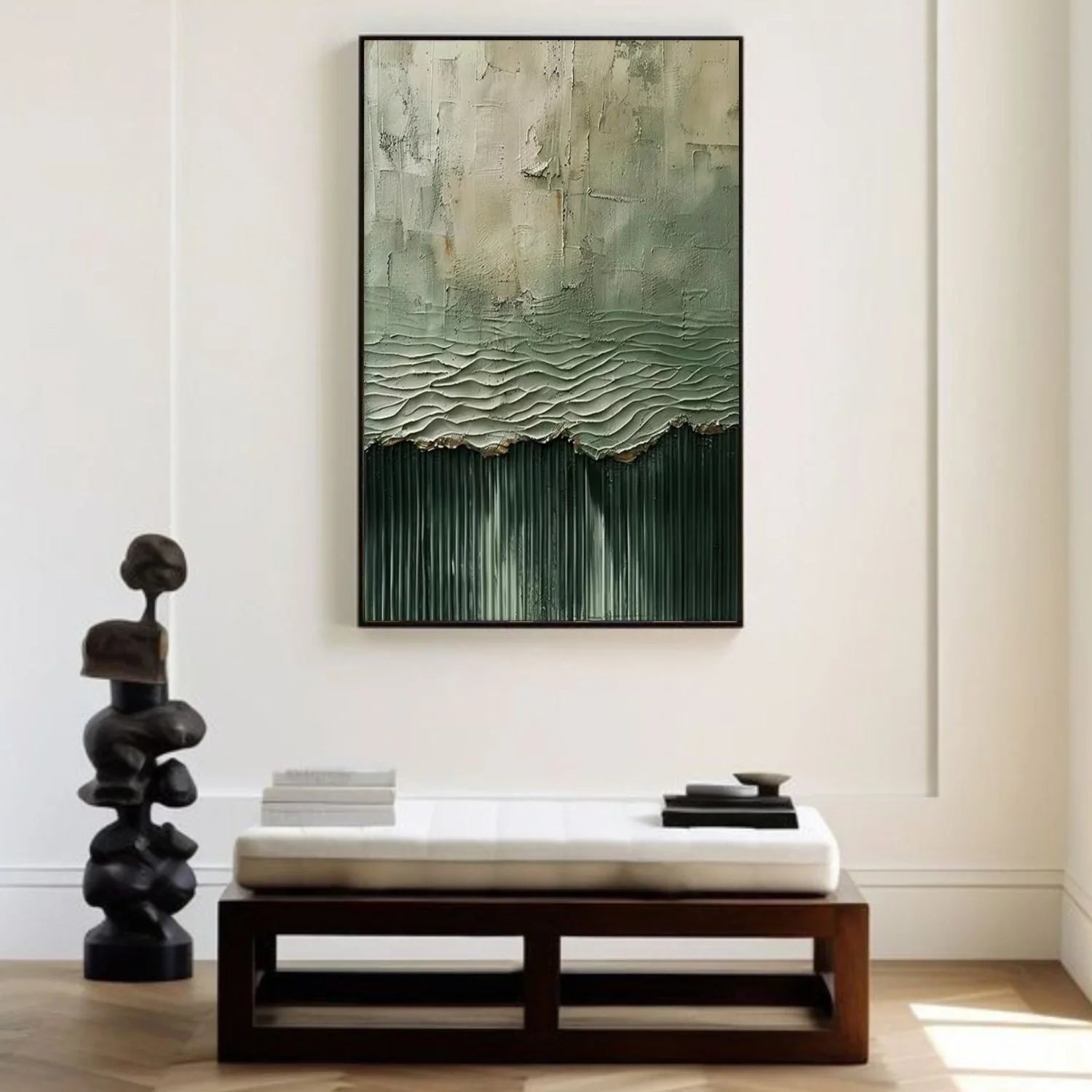 Green Minimalist Textured_Canvas Art #MD272