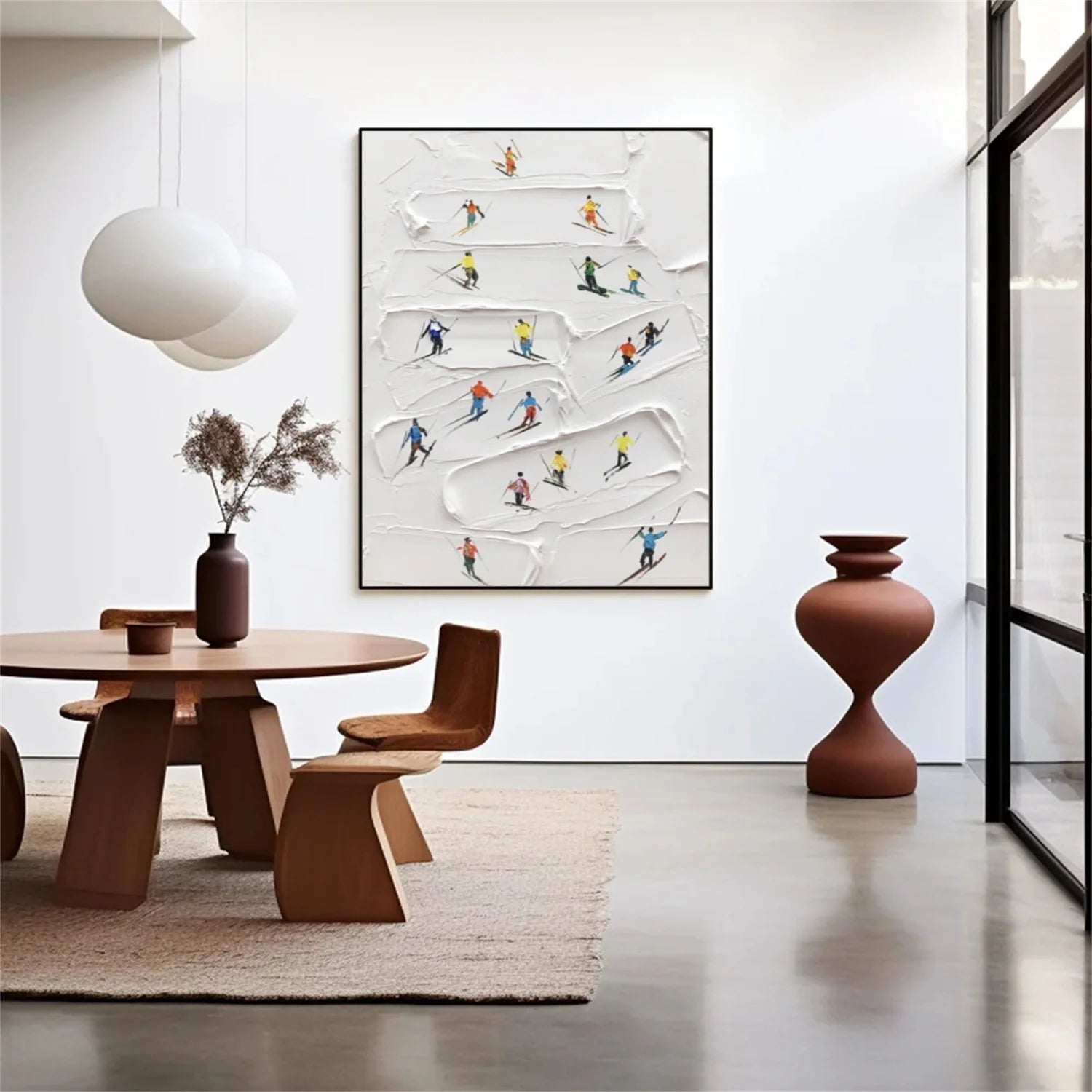 Skiing Sport Textured_Wall Art #AS055