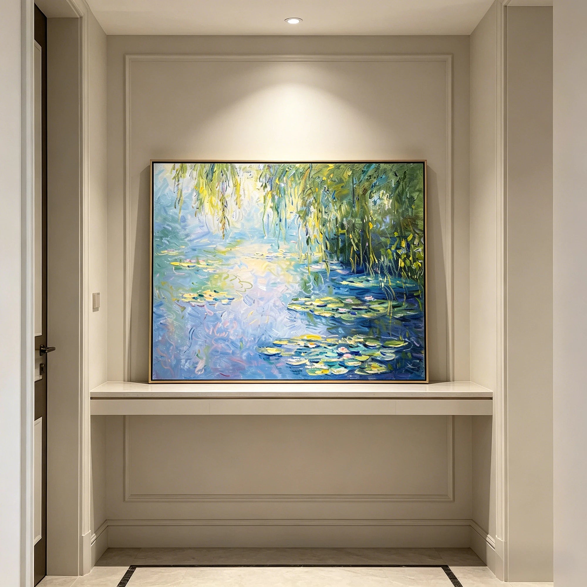 Water Lilies Oil Painting, Impressionist Canvas Art #FT577
