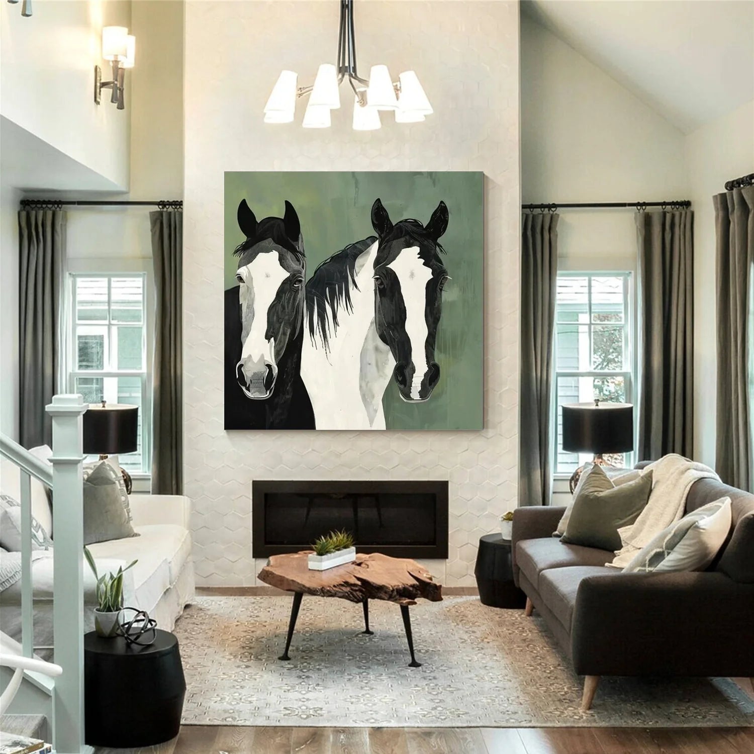 Abstract Animal Horse Wall Art #AM136