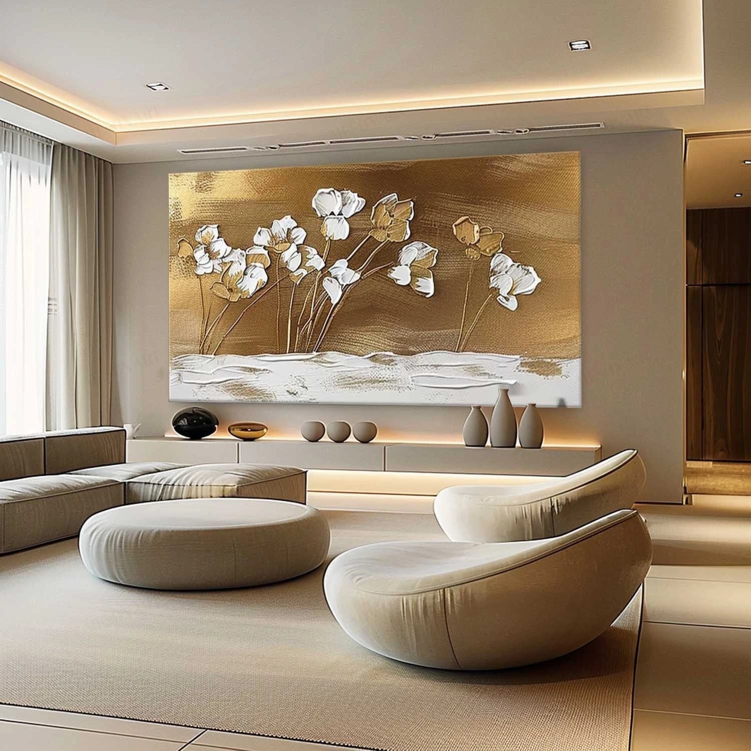 Flower & Tree Abstract Textured Wall Art #FT047