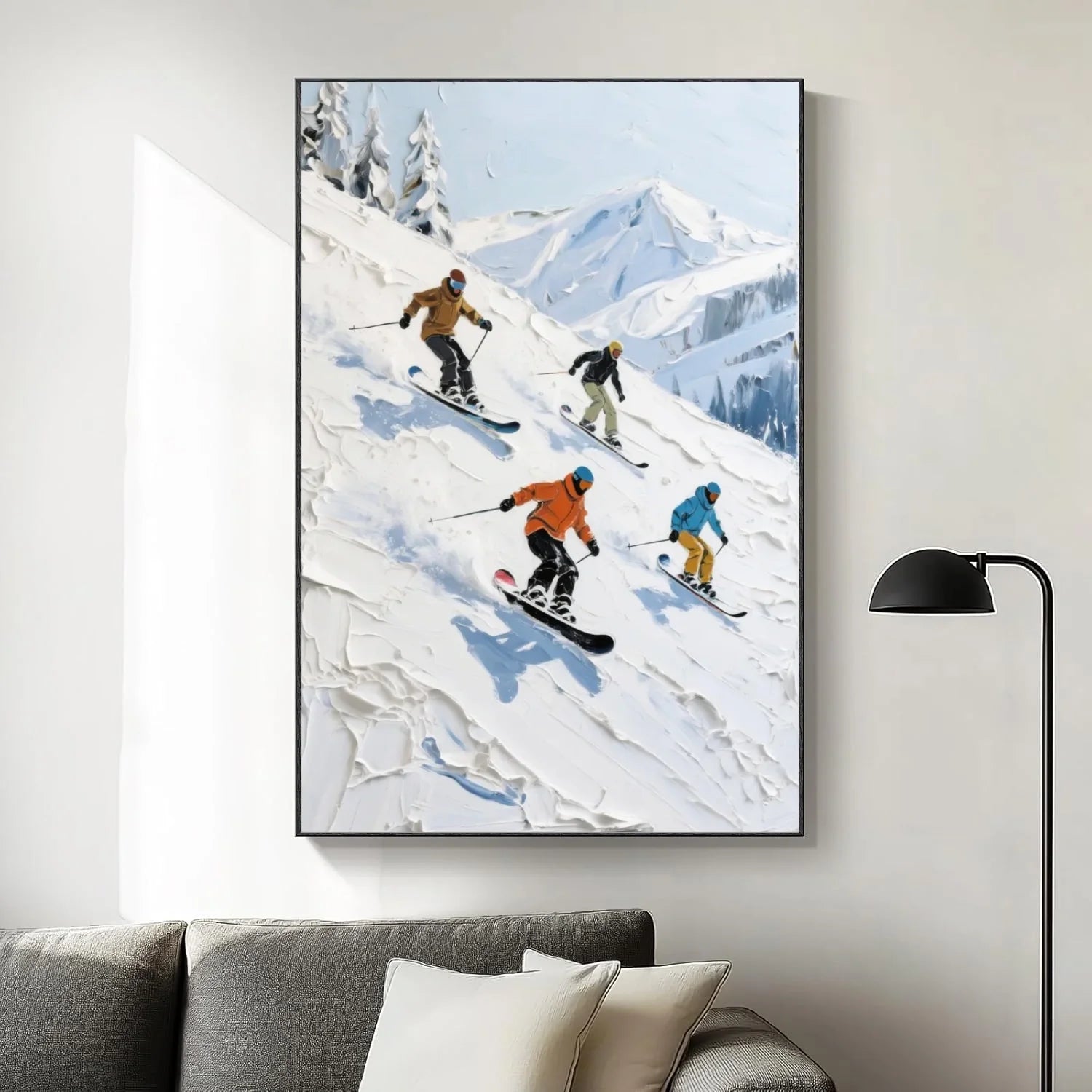 Skiing Sport Textured_Wall Art #AS059