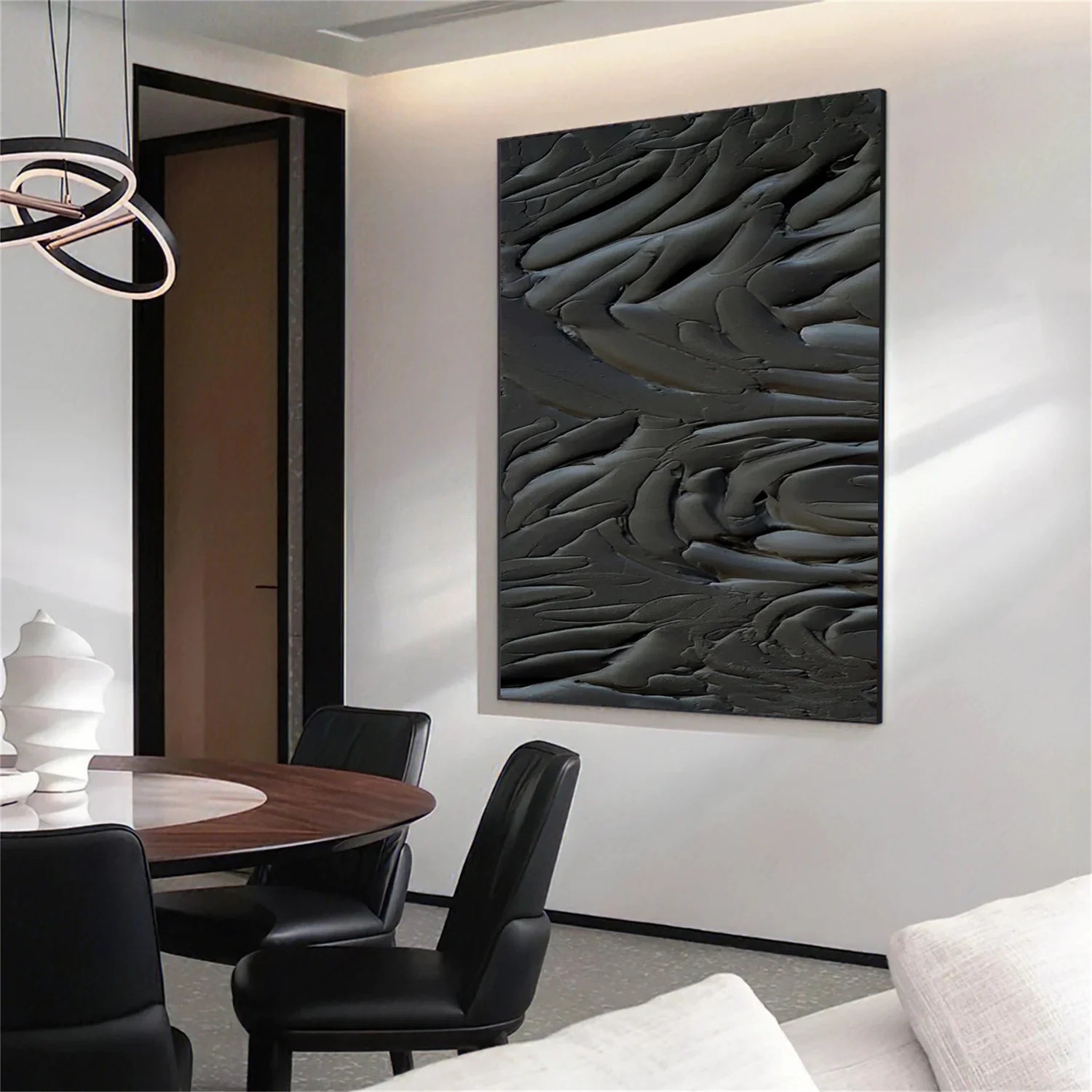 Black Minimalistic Textured Art #MD237