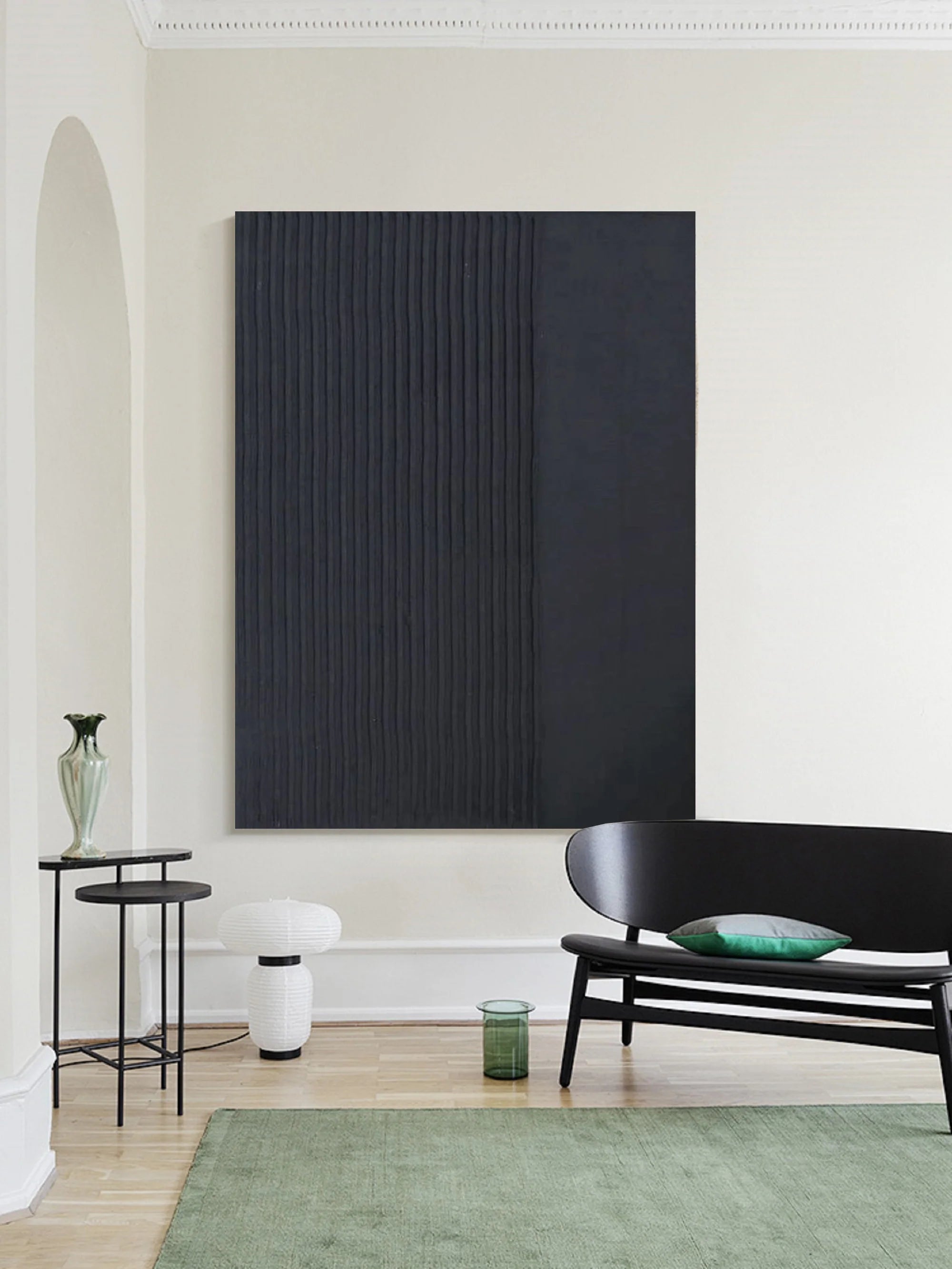 Minimalist Zen Textured Painting on Canvas for Bedroom/Living Room