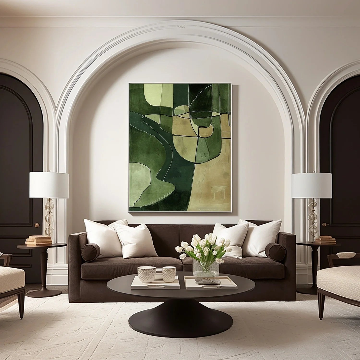 Green Abstract Art Painting #WA452