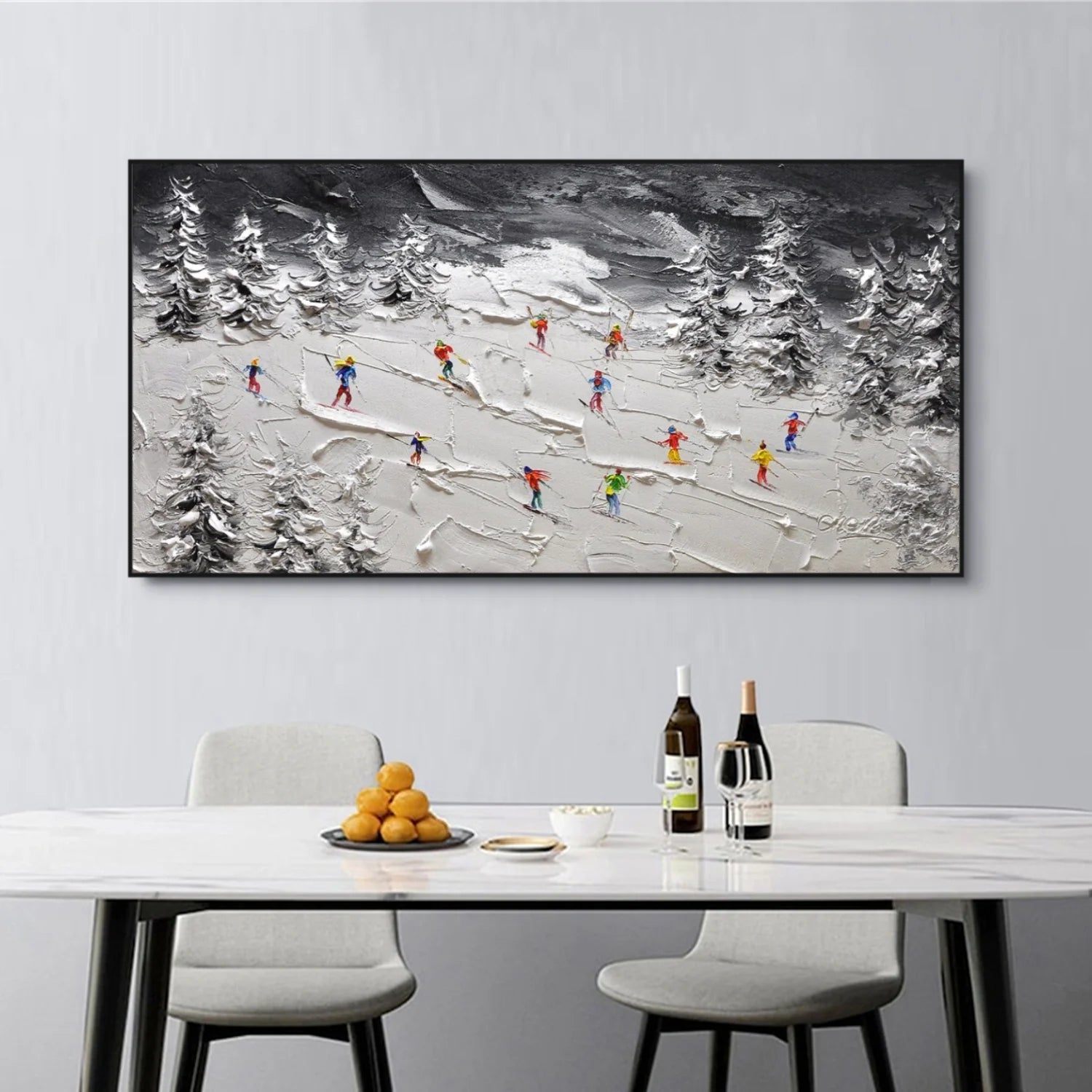 Skiing Sport_Textured Wall Art #AS049