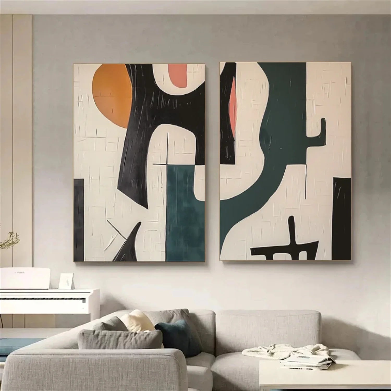 Abstract_Canvas Art Set of 2 #WA732