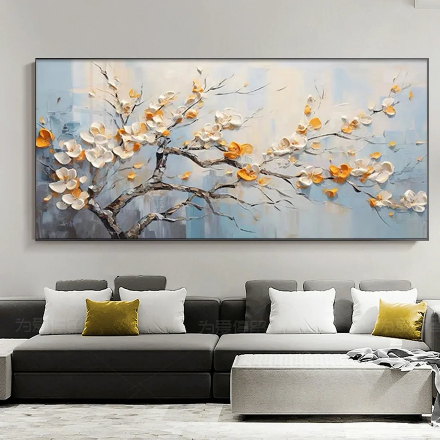 Flower & Tree Abstract Textured Wall Art #FT061