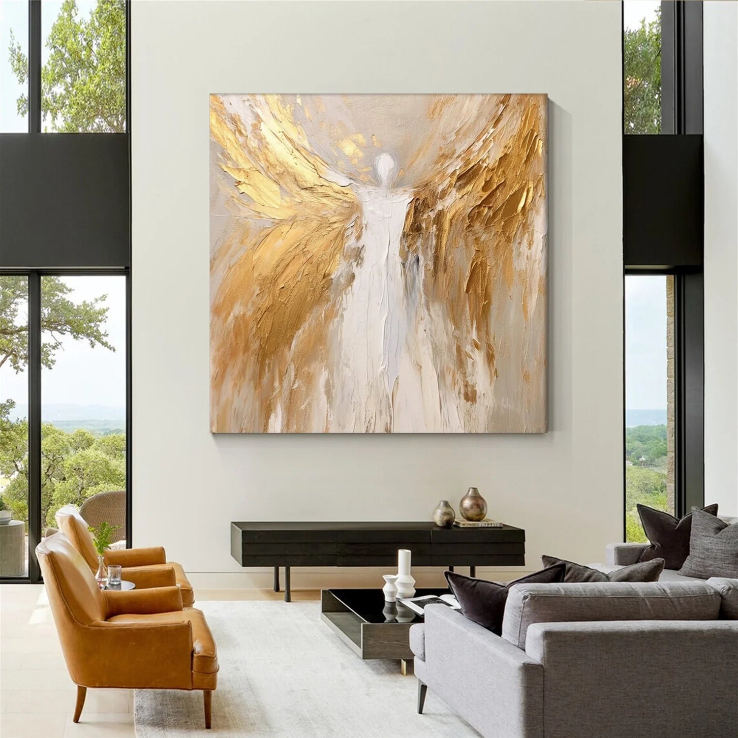 Abstract Angel Wing Textured Painting #AB049