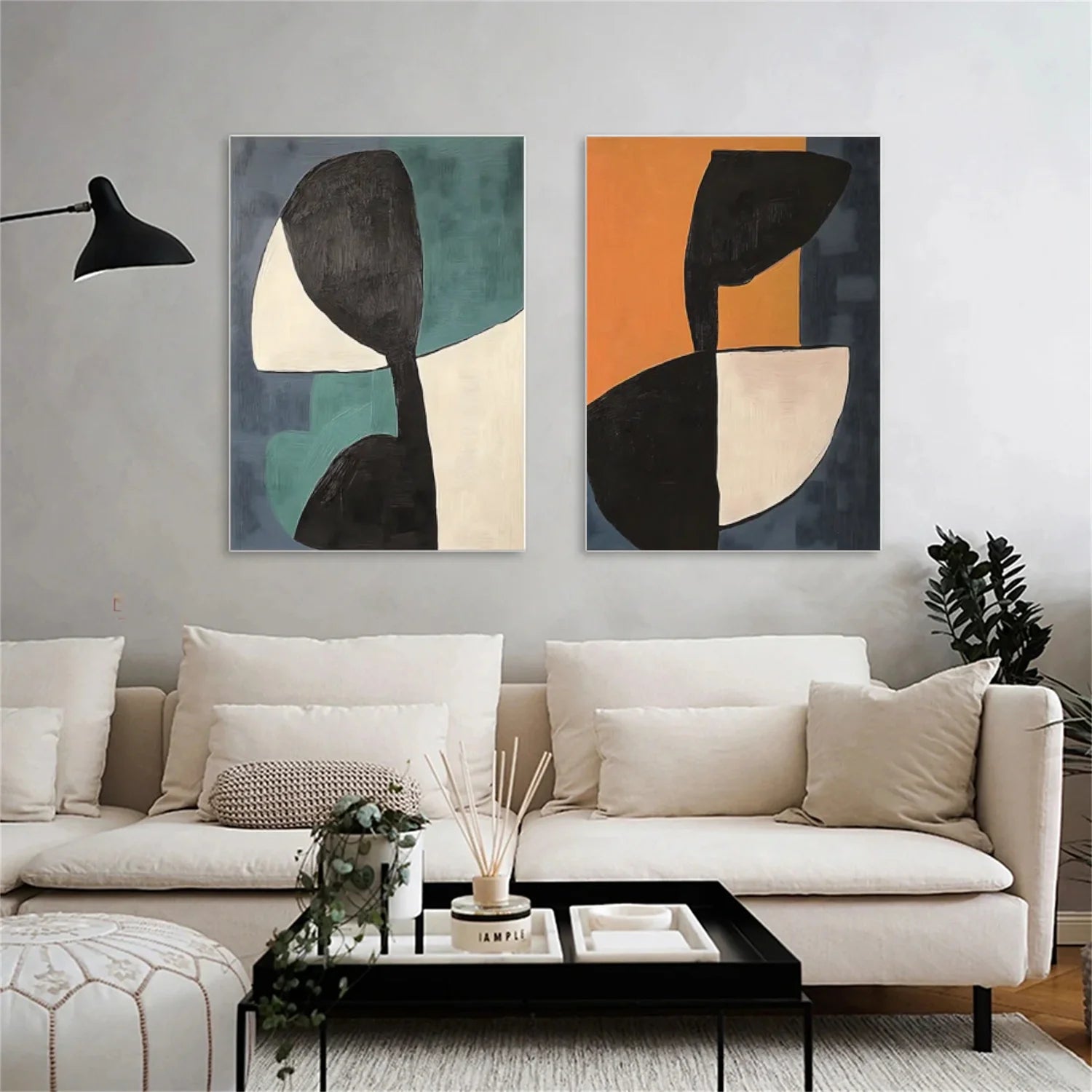 Abstract_Canvas Art Set of 2 #WA731