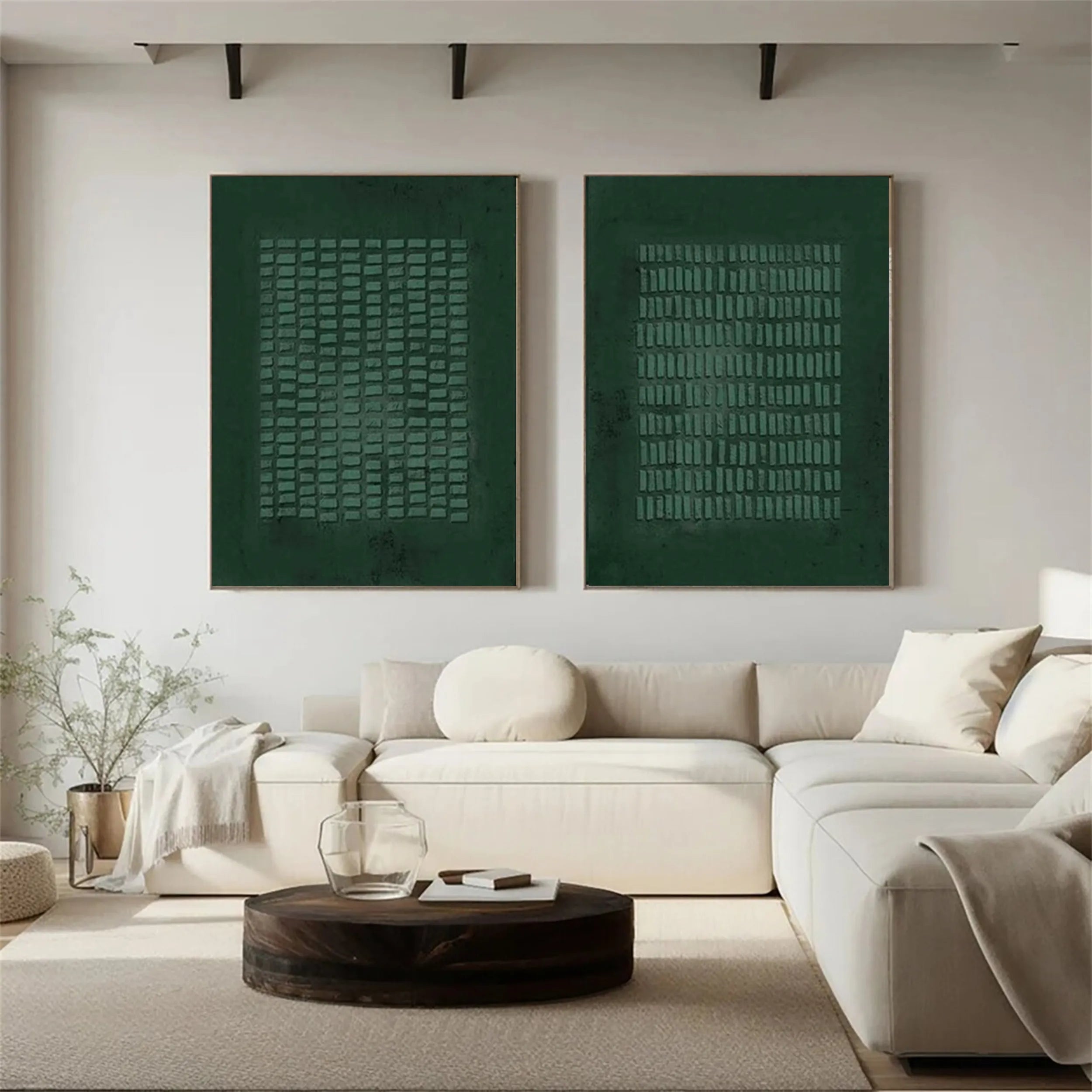 Green Texture Art Set of 2 #GT008