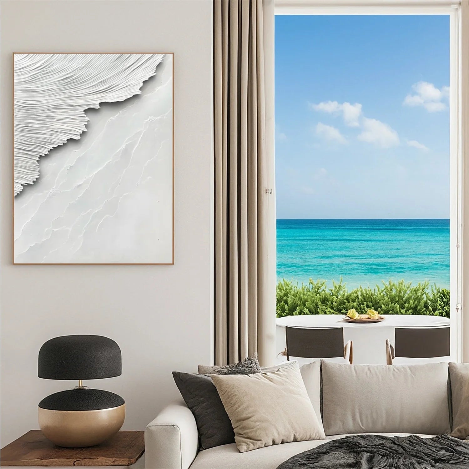 White Minimalist_Textured_Canvas Art #MD268