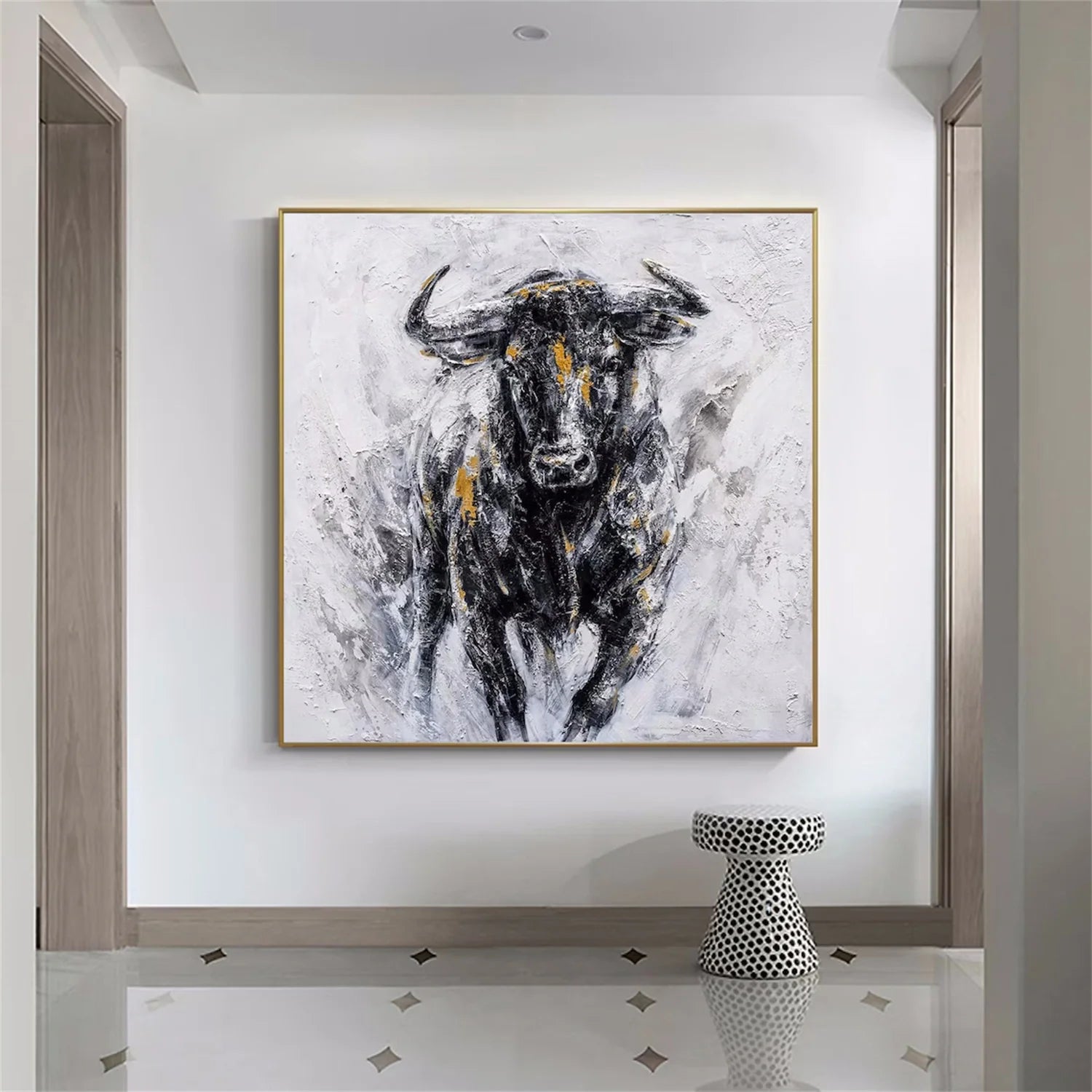 Black and White Abstract Animal Wall Art #AM053