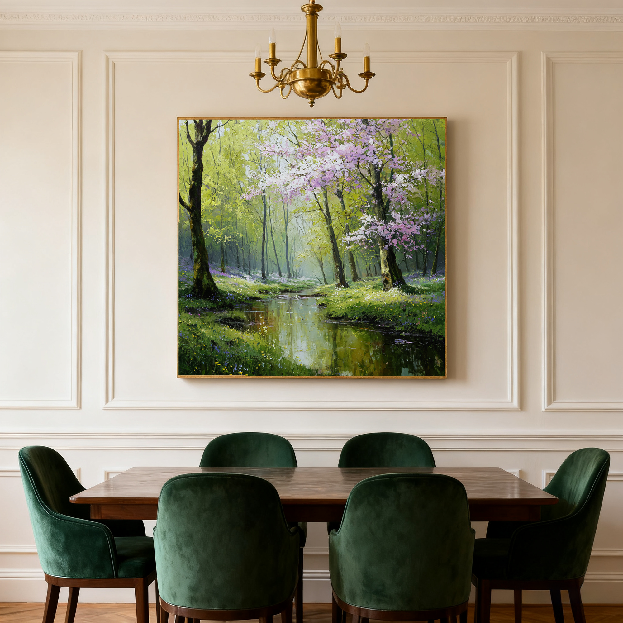 Serene Spring Landscape Oil Painting #FT332