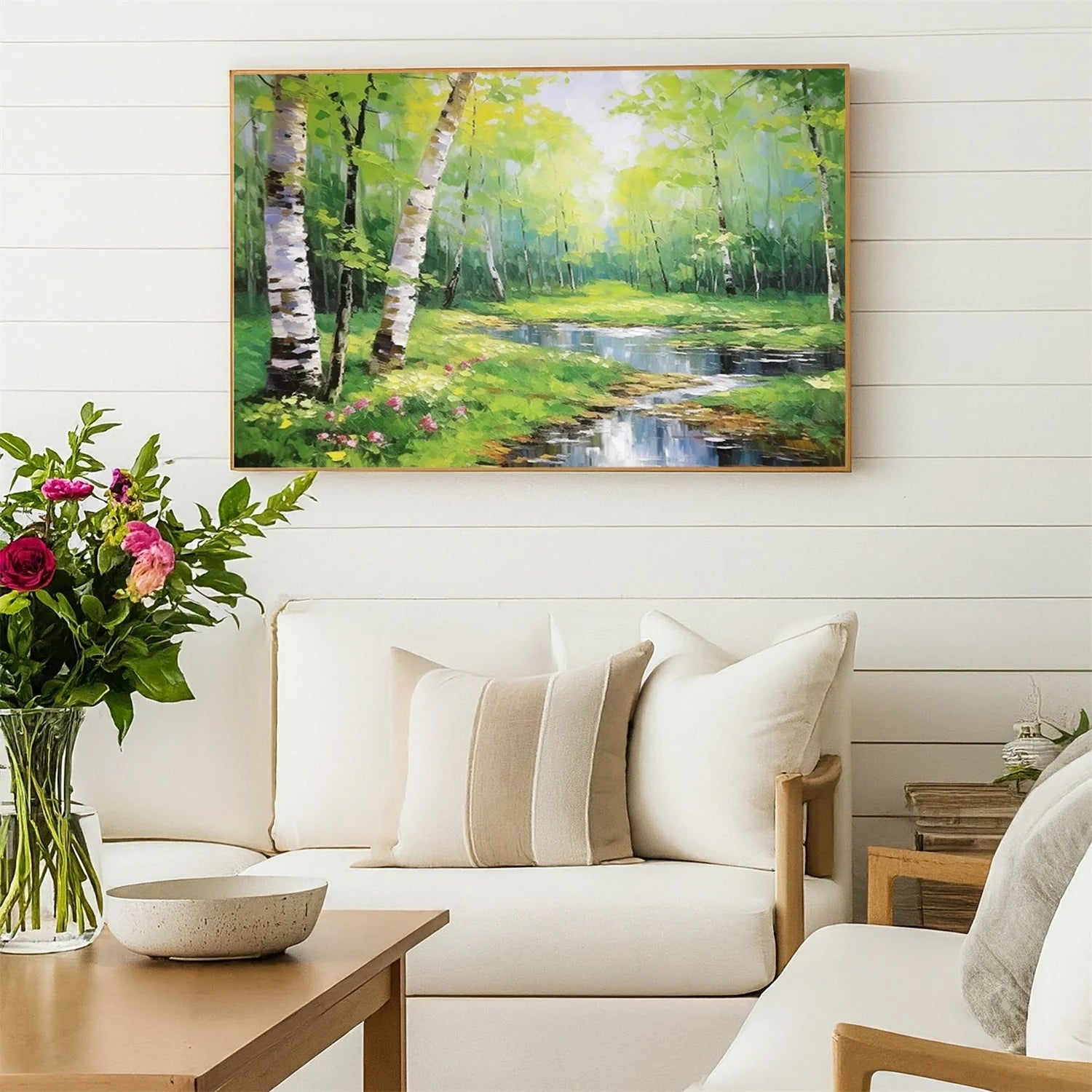 Colorful Flower & Tree Abstract Textured Wall Art #FT067