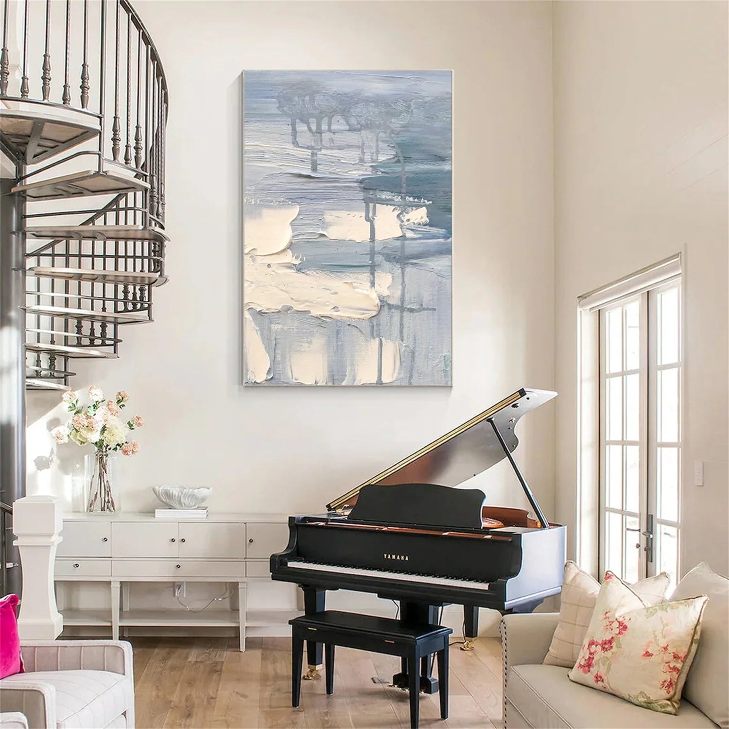 White Minimalistic Textured Art #MD242