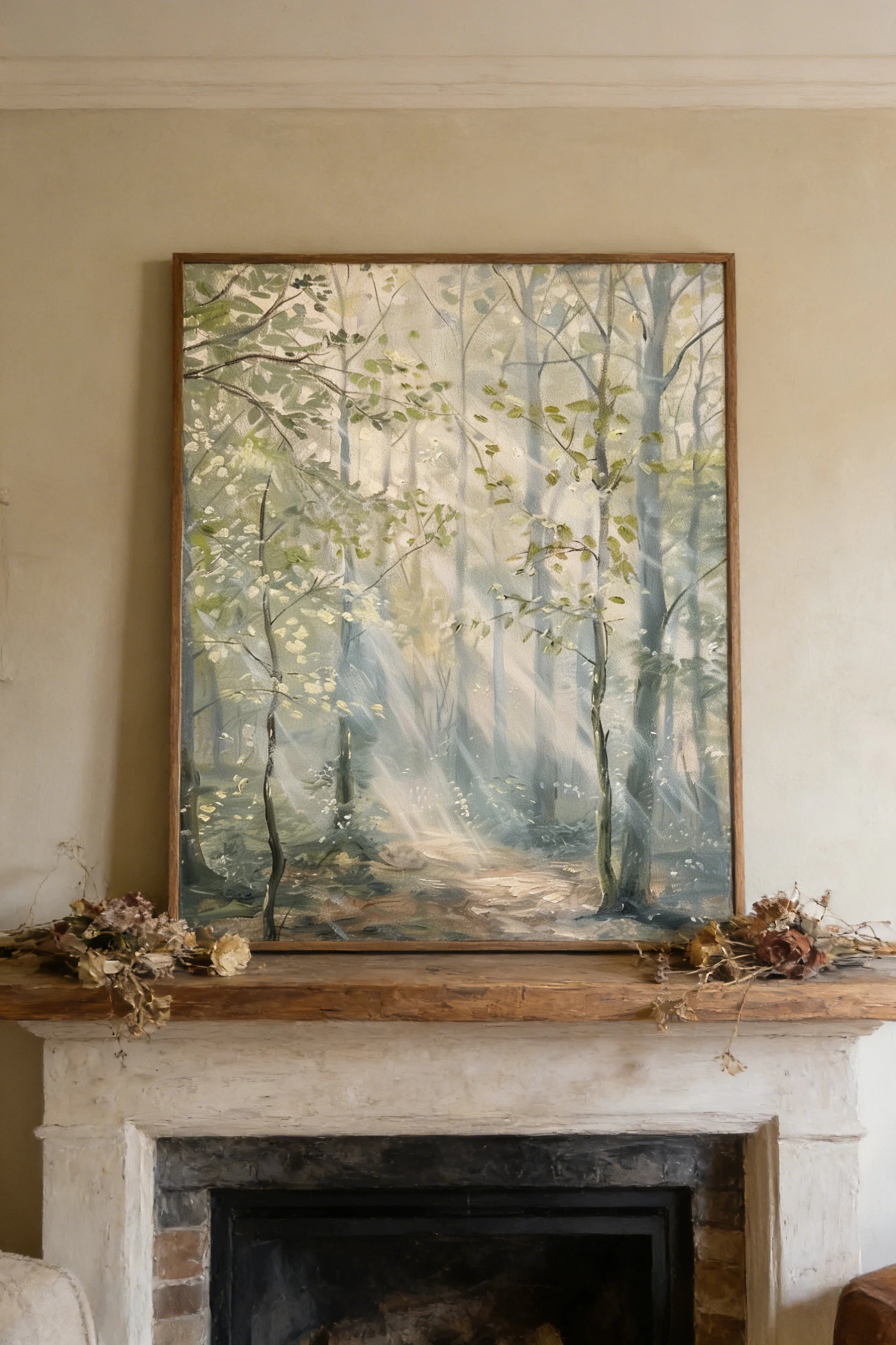 Sunlit Forest Path Hand-Painted Oil Painting #FJ669