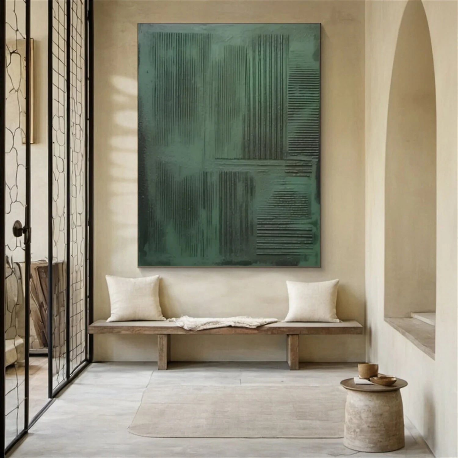 Green Minimalistic Textured Art #MD248