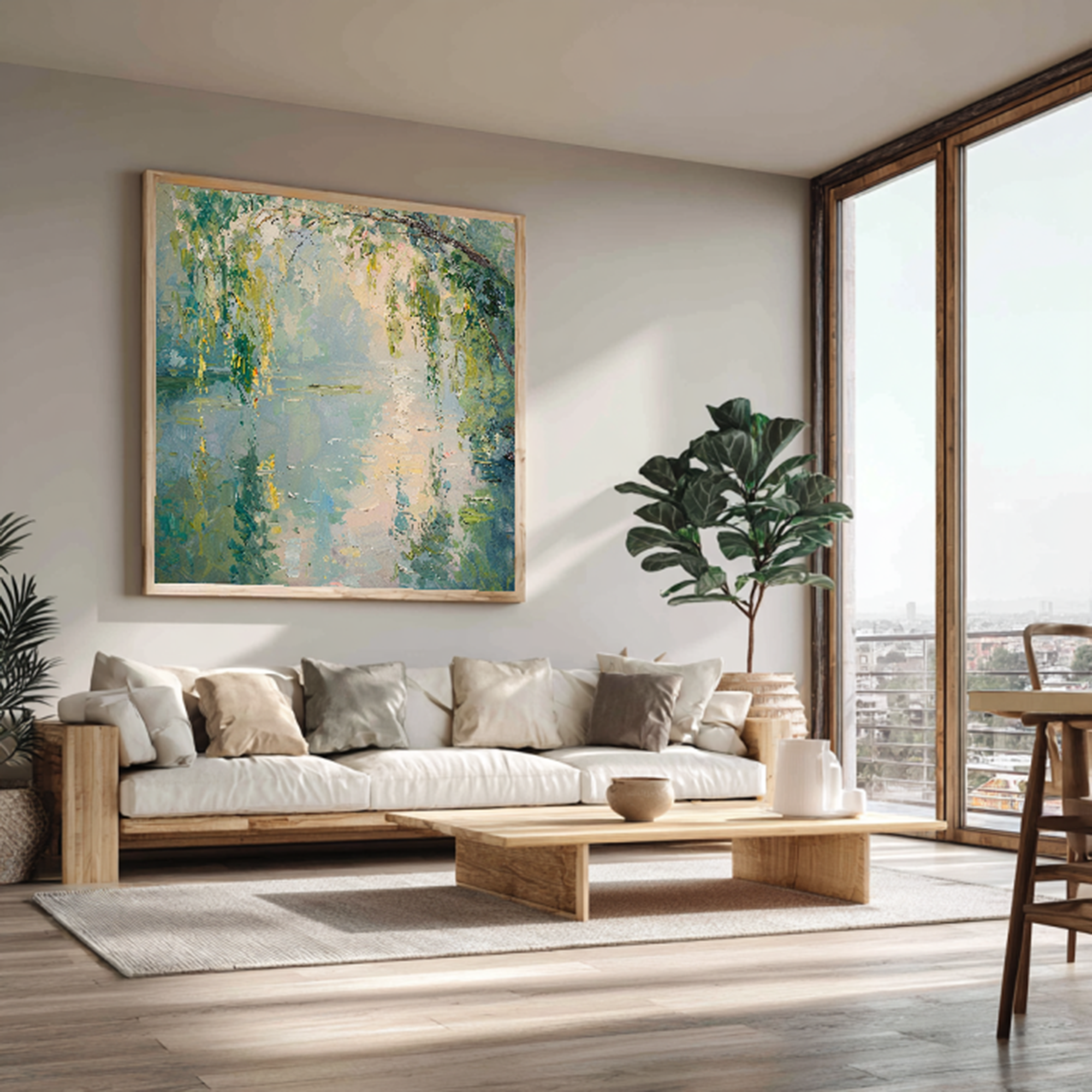 Hand Painted Landscape Wall Art for Modern Living Room #FT341