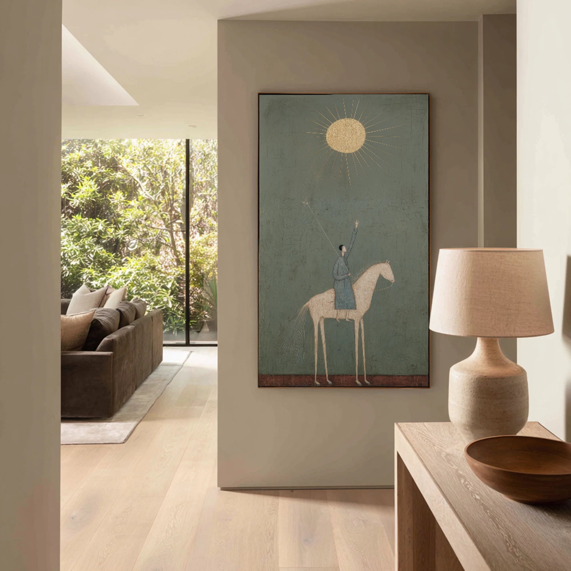 Hand-painted Abstract Sun Rider Wall Art #WA540