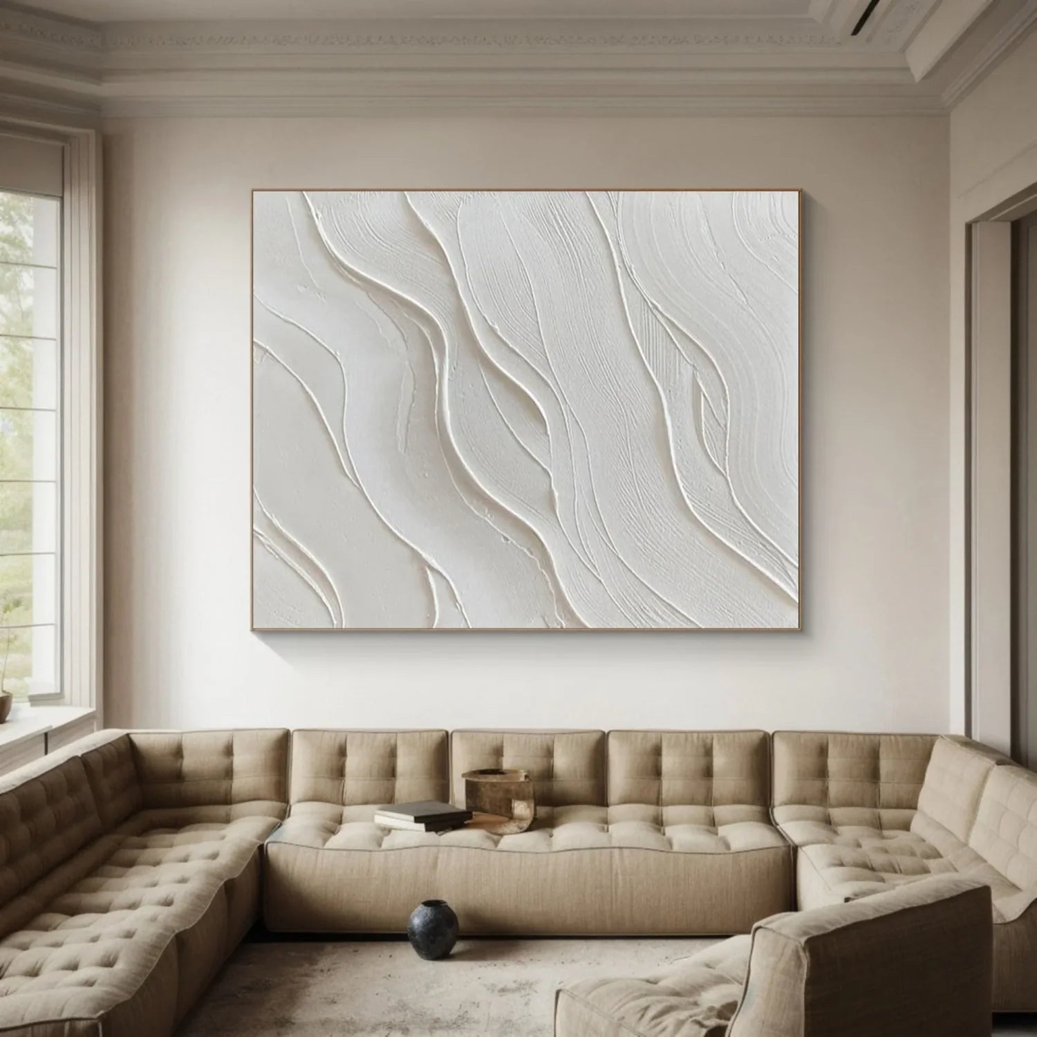White Minimalistic Textured Art #MD225
