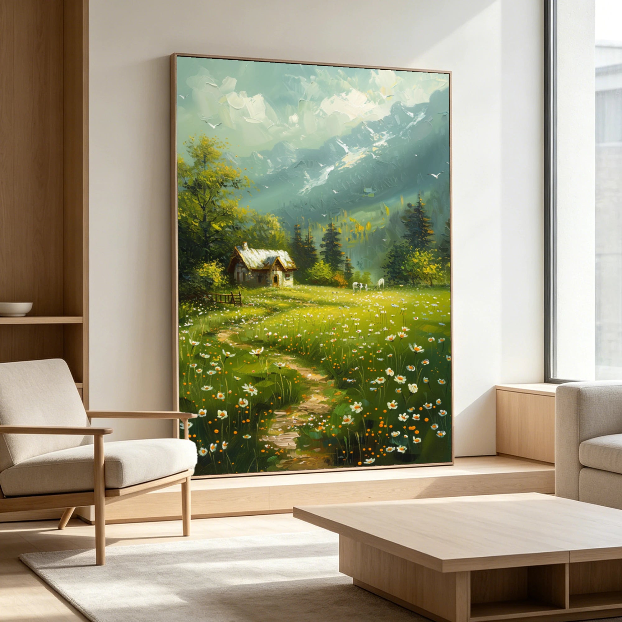 Serene Countryside Cabin Wall Art #FJ679