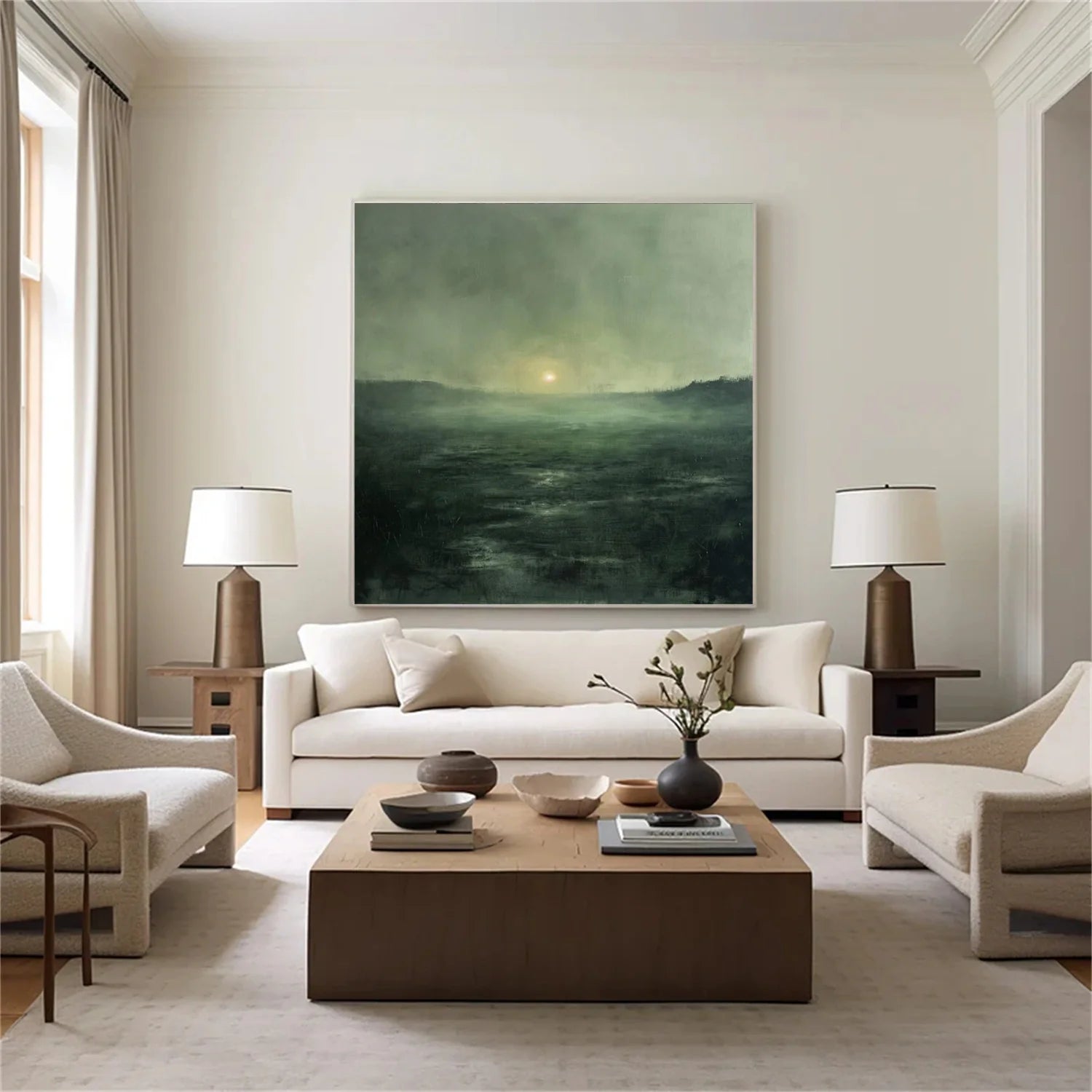 Green Minimalist Canvas Art #GT048