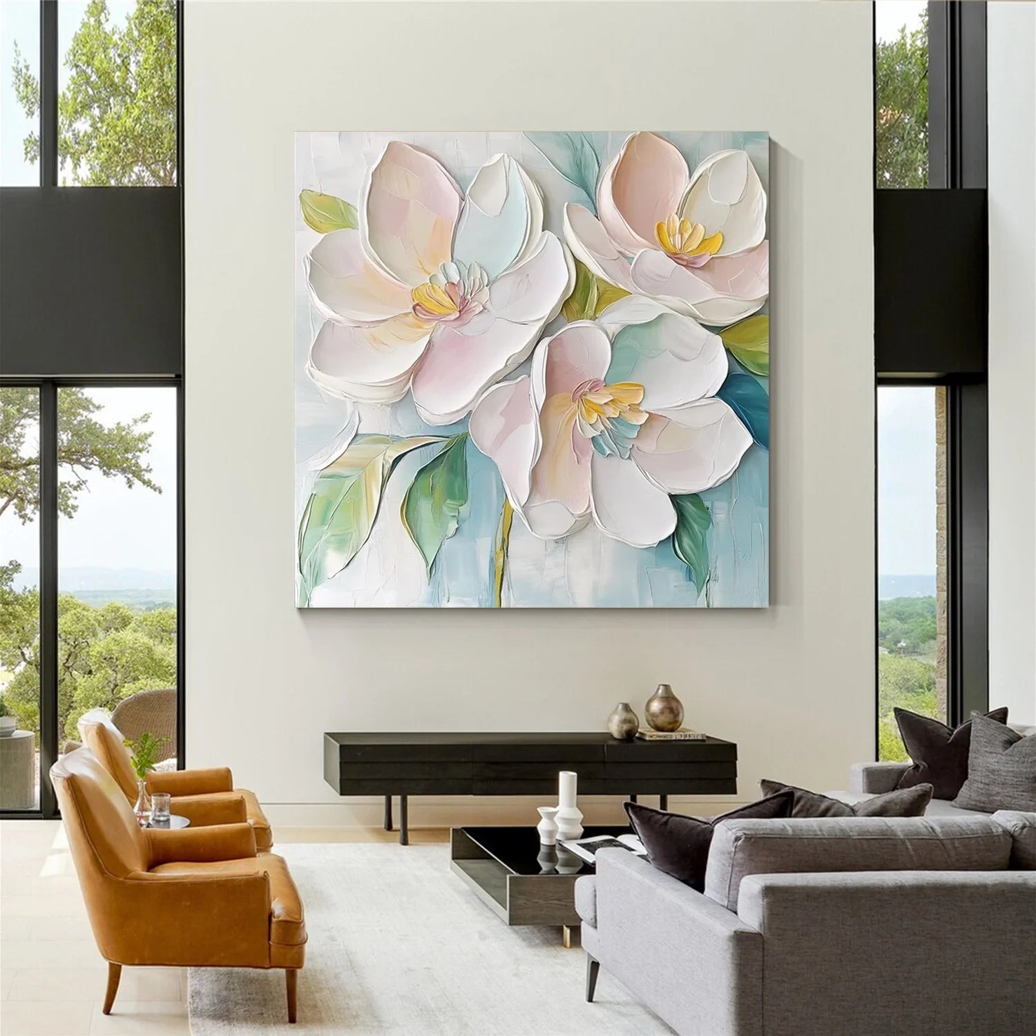 Flower & Tree Abstract Textured Wall Art #FT111