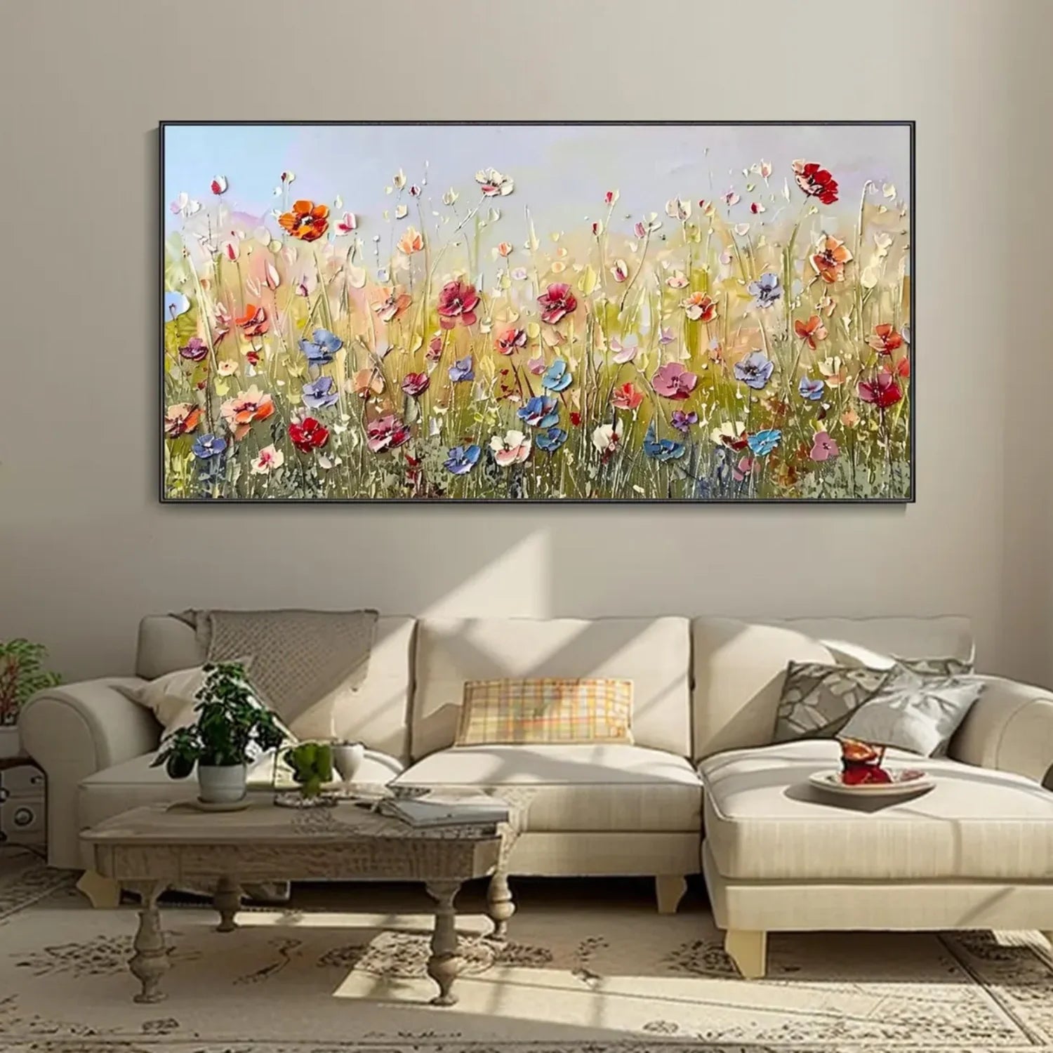 Colorful Flower Abstract Textured Wall Art #FT063
