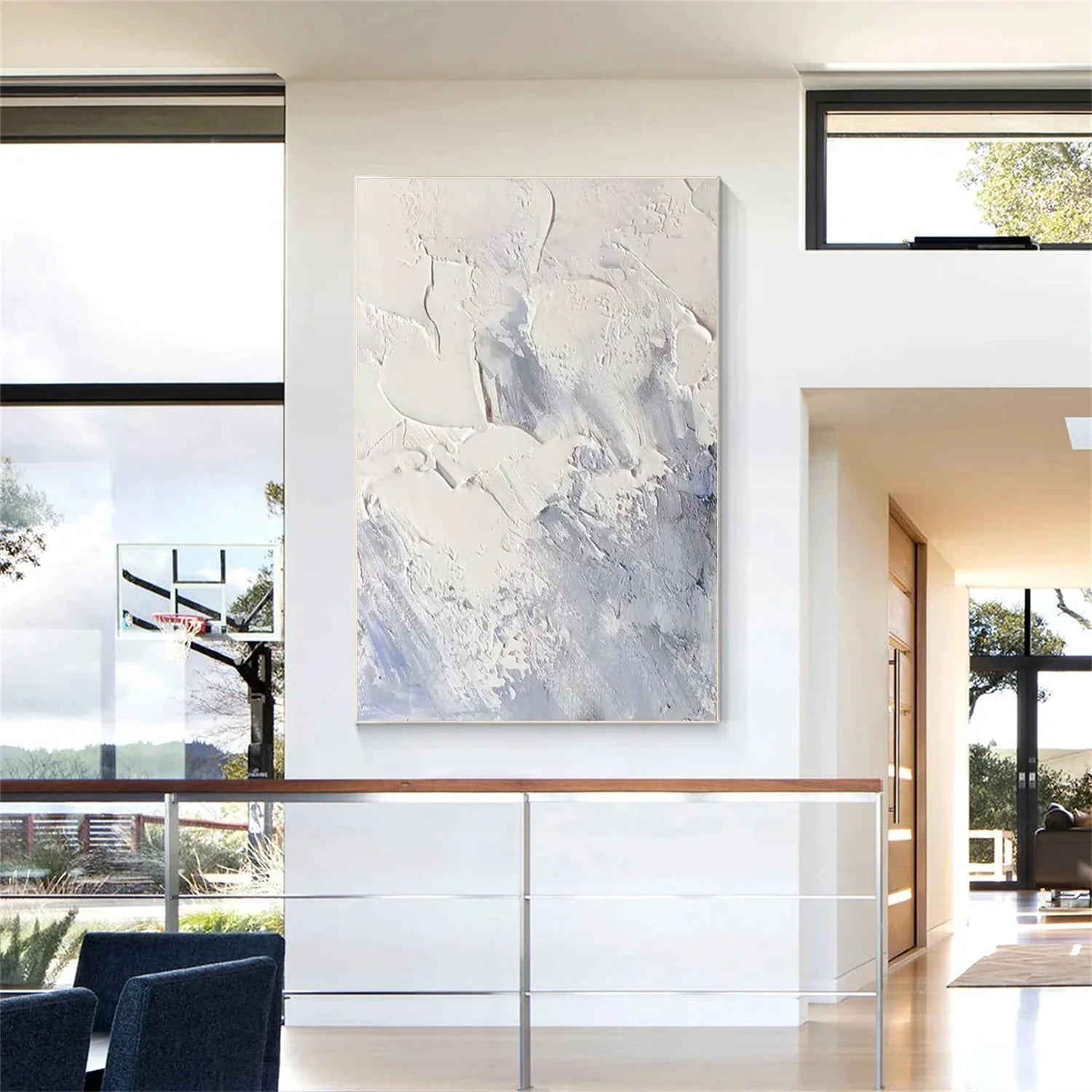 White Minimalistic Textured Art #MD240